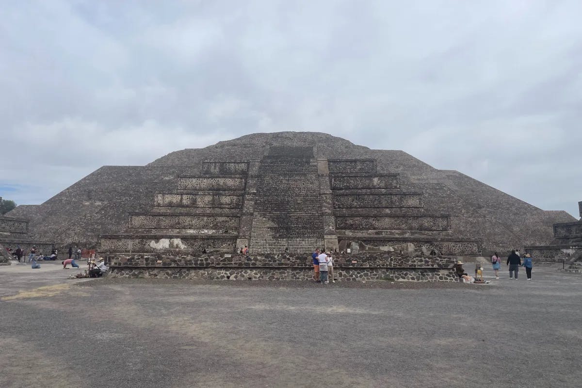 An ancient pyramid ruin during the daytime