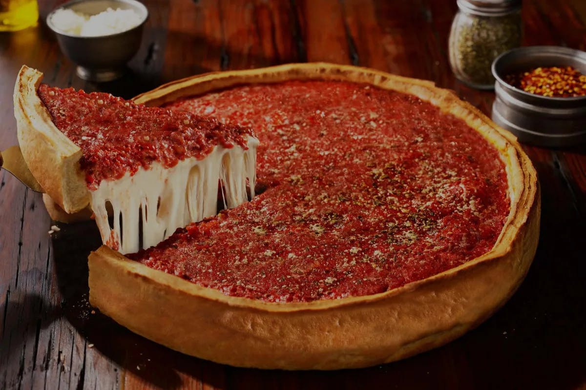 Deep-dish pizza is Chicago's style like this one from Giordano's.