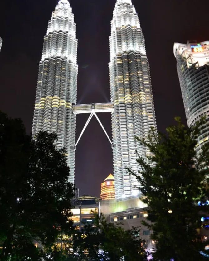 View of the Petronas Tower at night