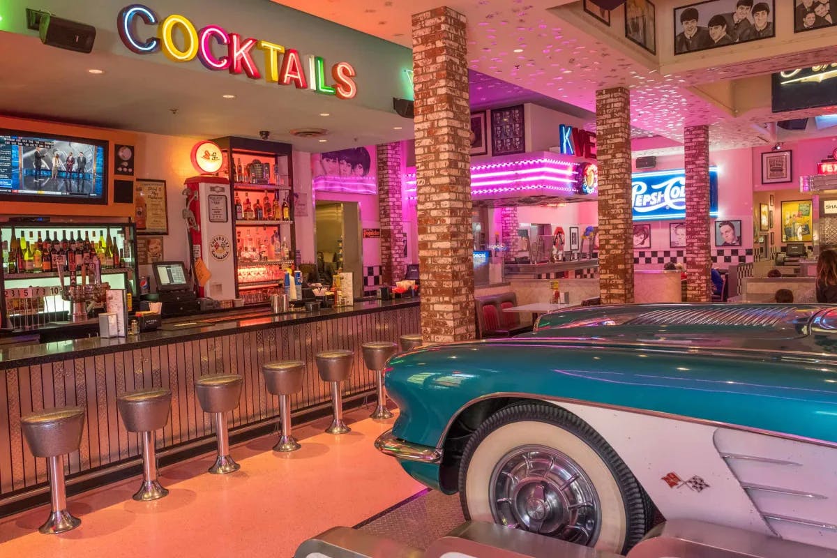 Corvette Diner is a 1950's styled diner.