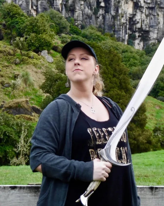 Picture of Shayna with sword