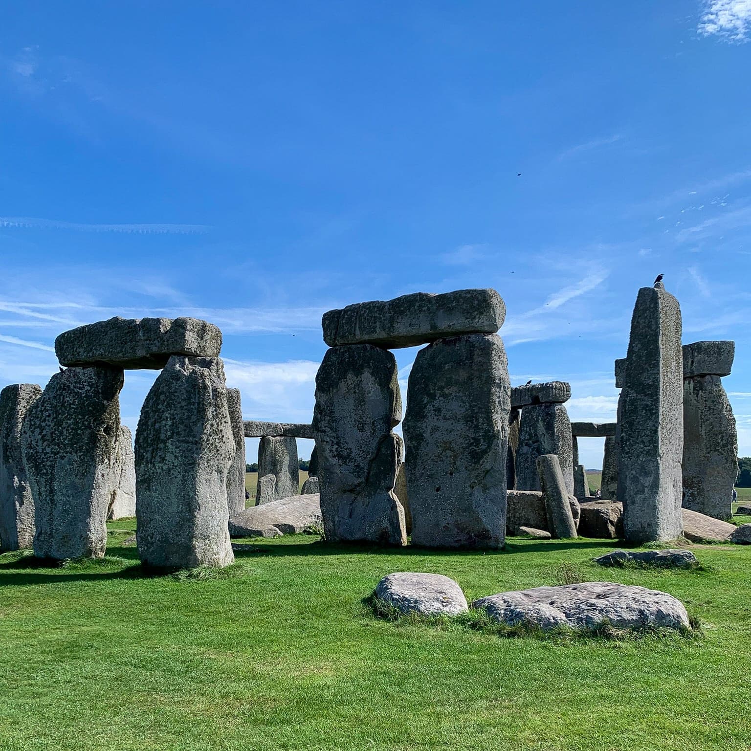 View of stonehenge world heritage site on a sunny day