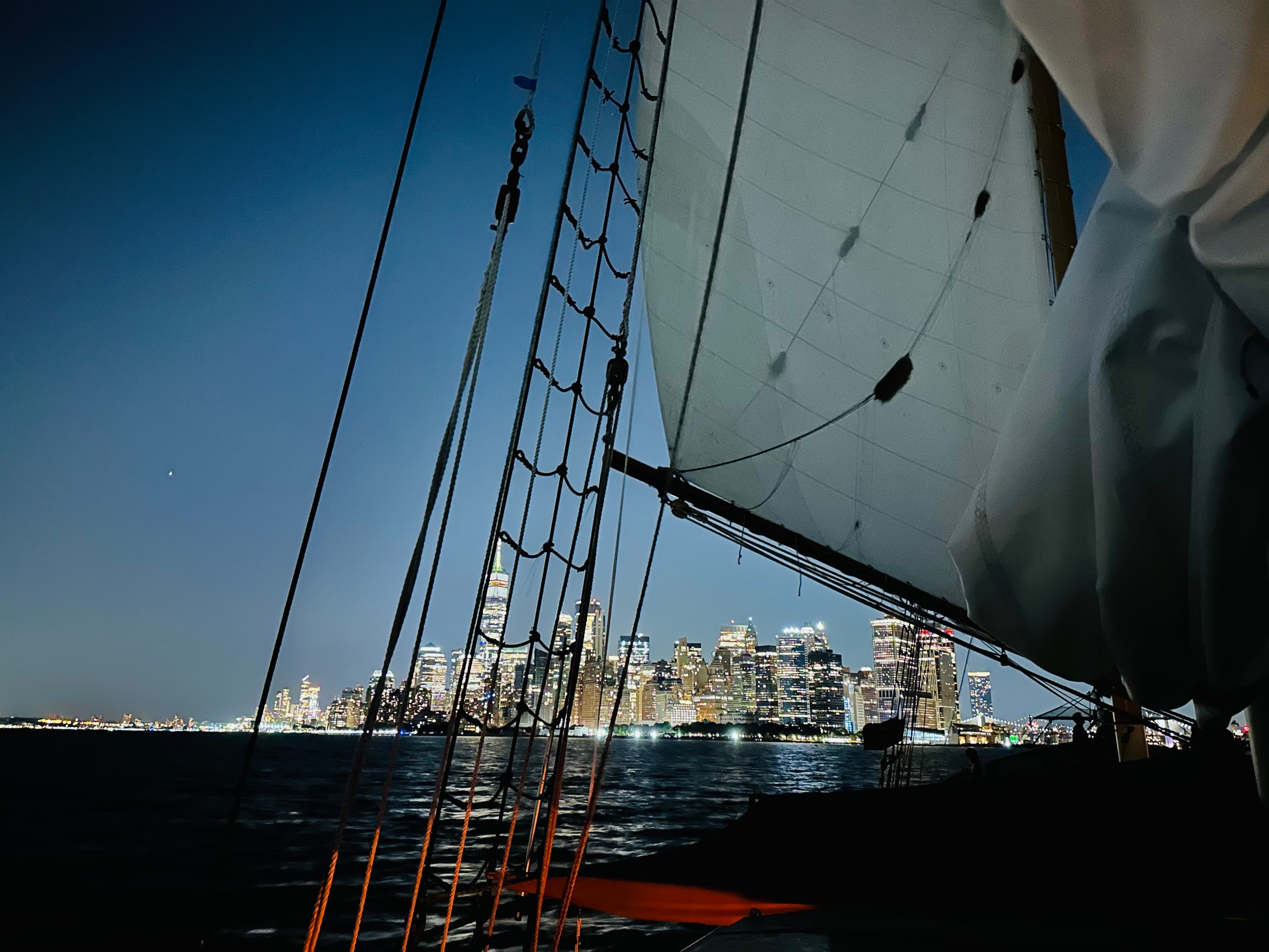 View of the city from a boat.