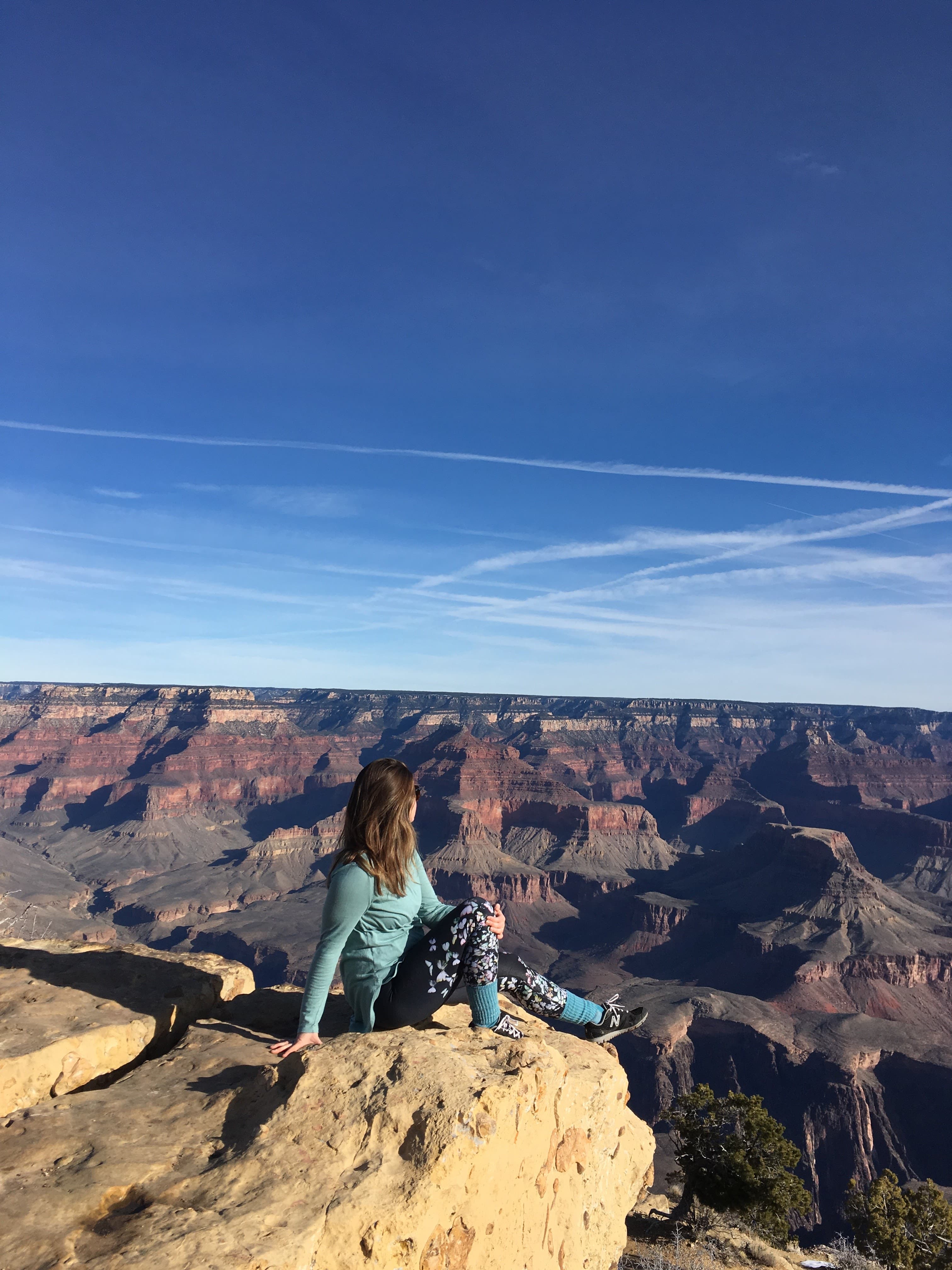 Looking over the grand canyon.
