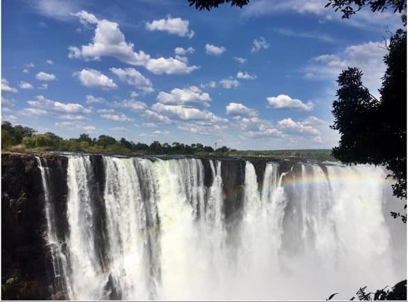 A view of waterfalls during the day.