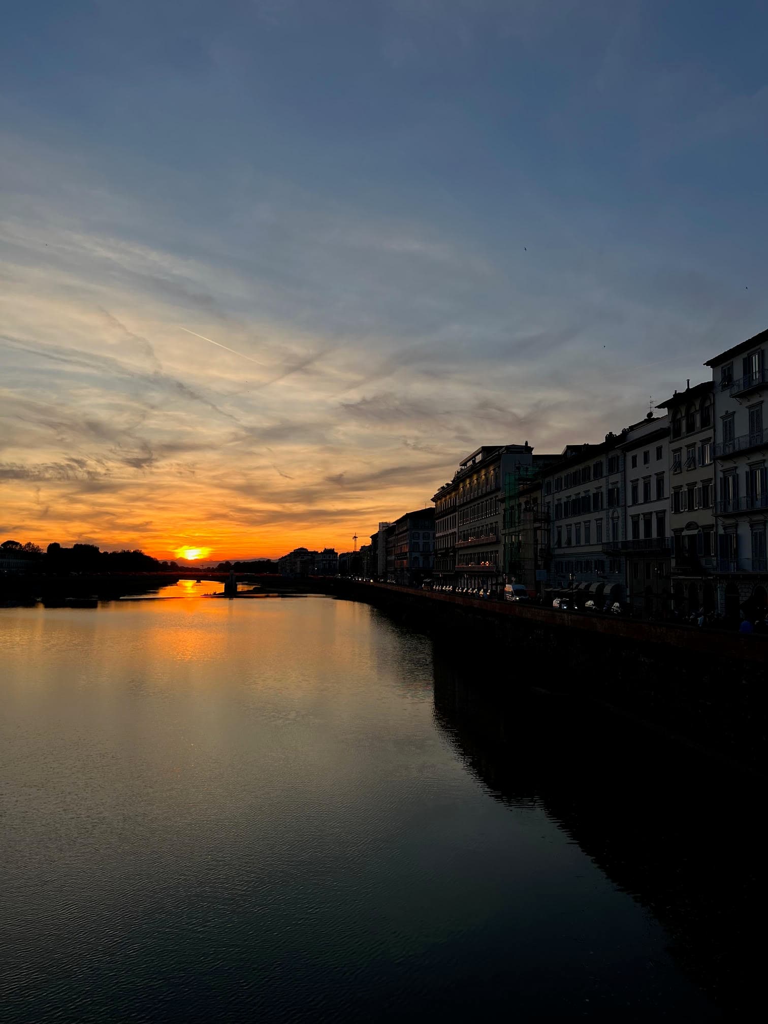 View of the sunset over a calm river