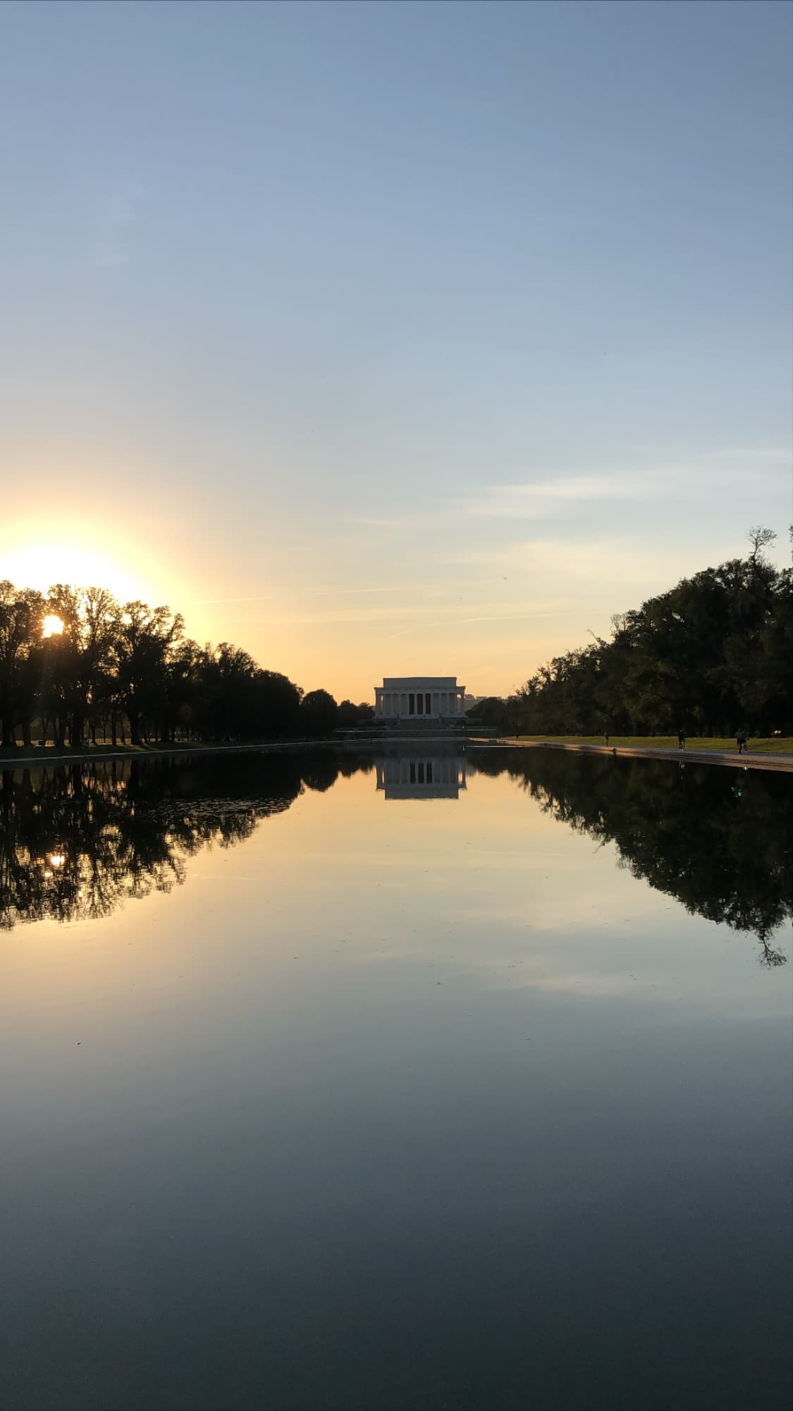 The lake during sunrise.