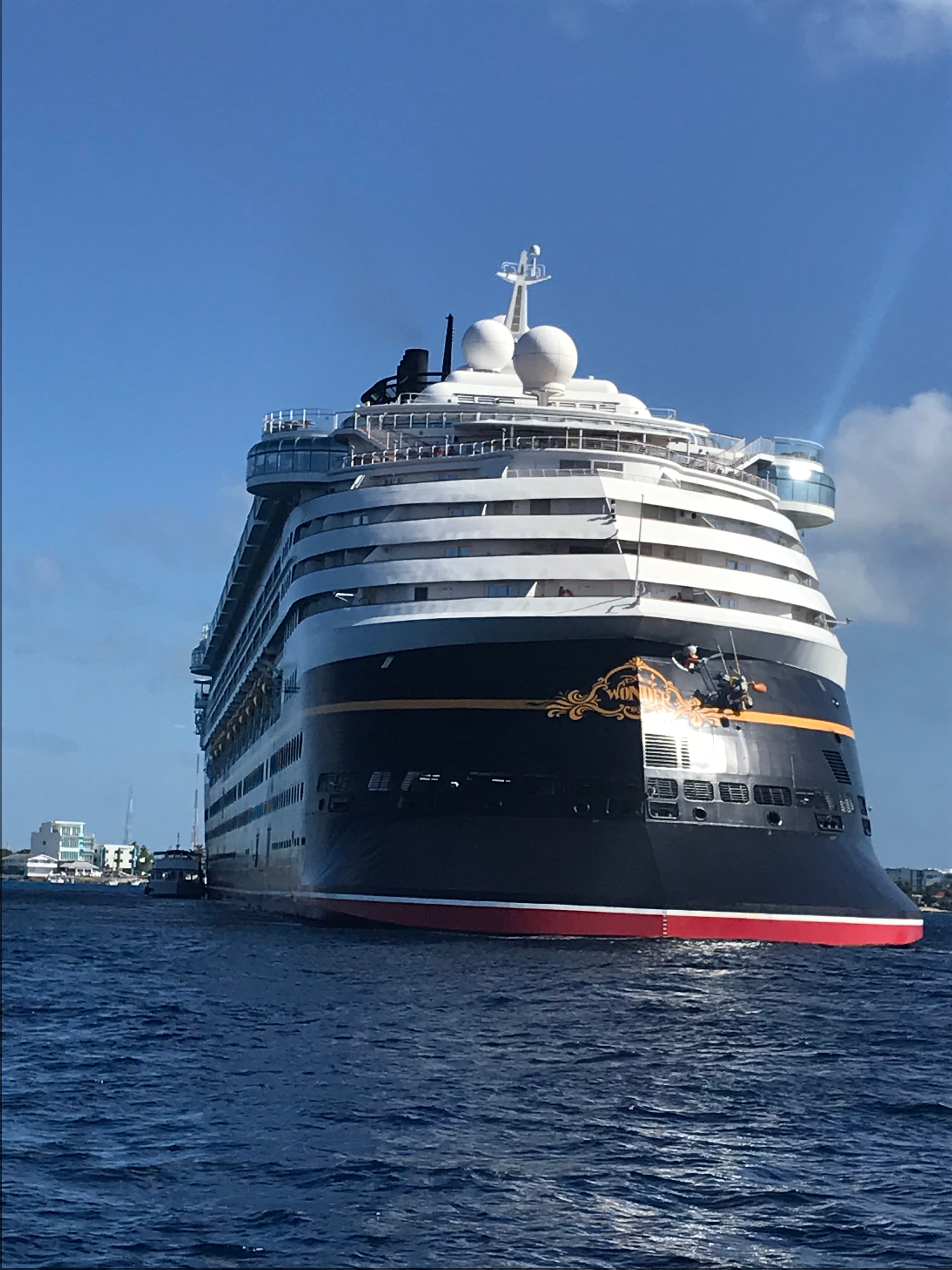 Cruise ship in the ocean during the daytime.