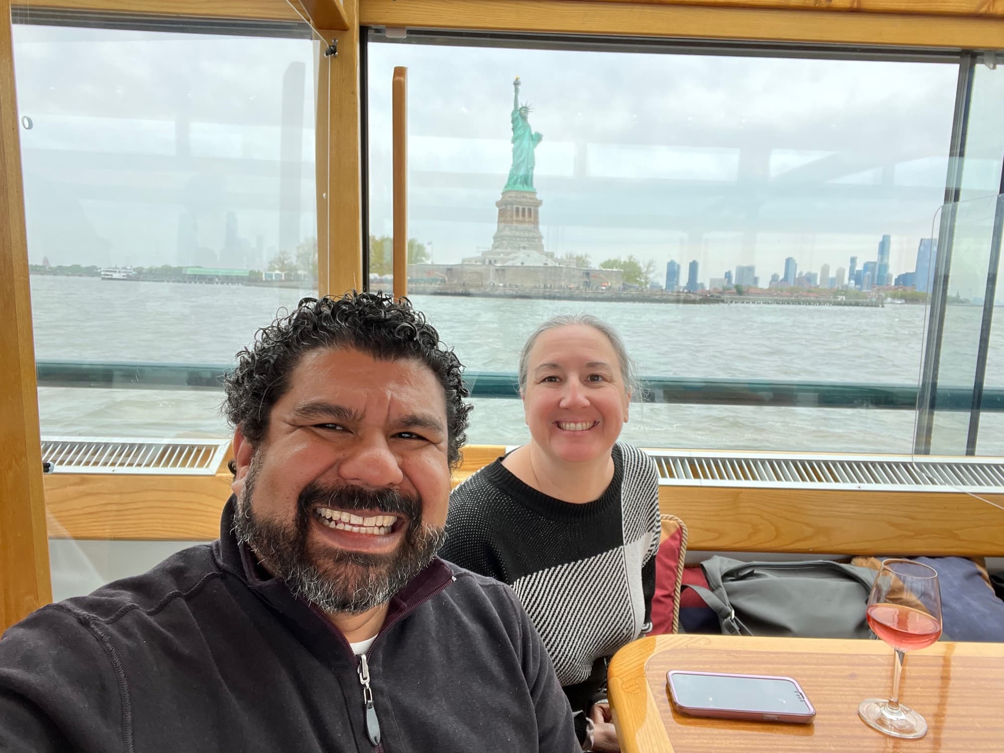 Cristina and friend posing for a selfie.