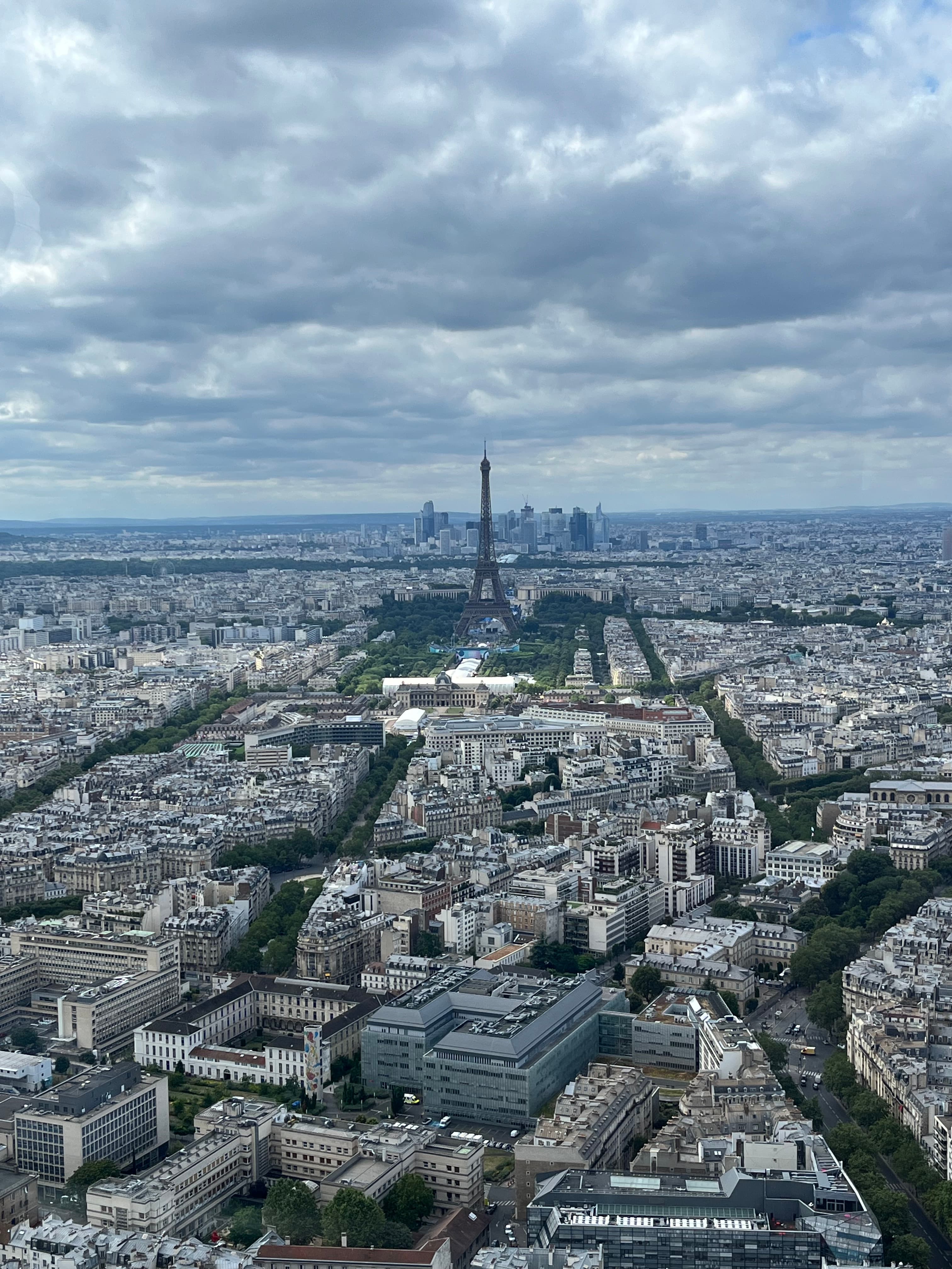 An aerial view of Paris, France from above. 