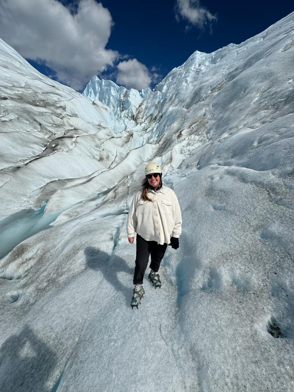 Advisor surrounded on all sides by snow and glacial ice