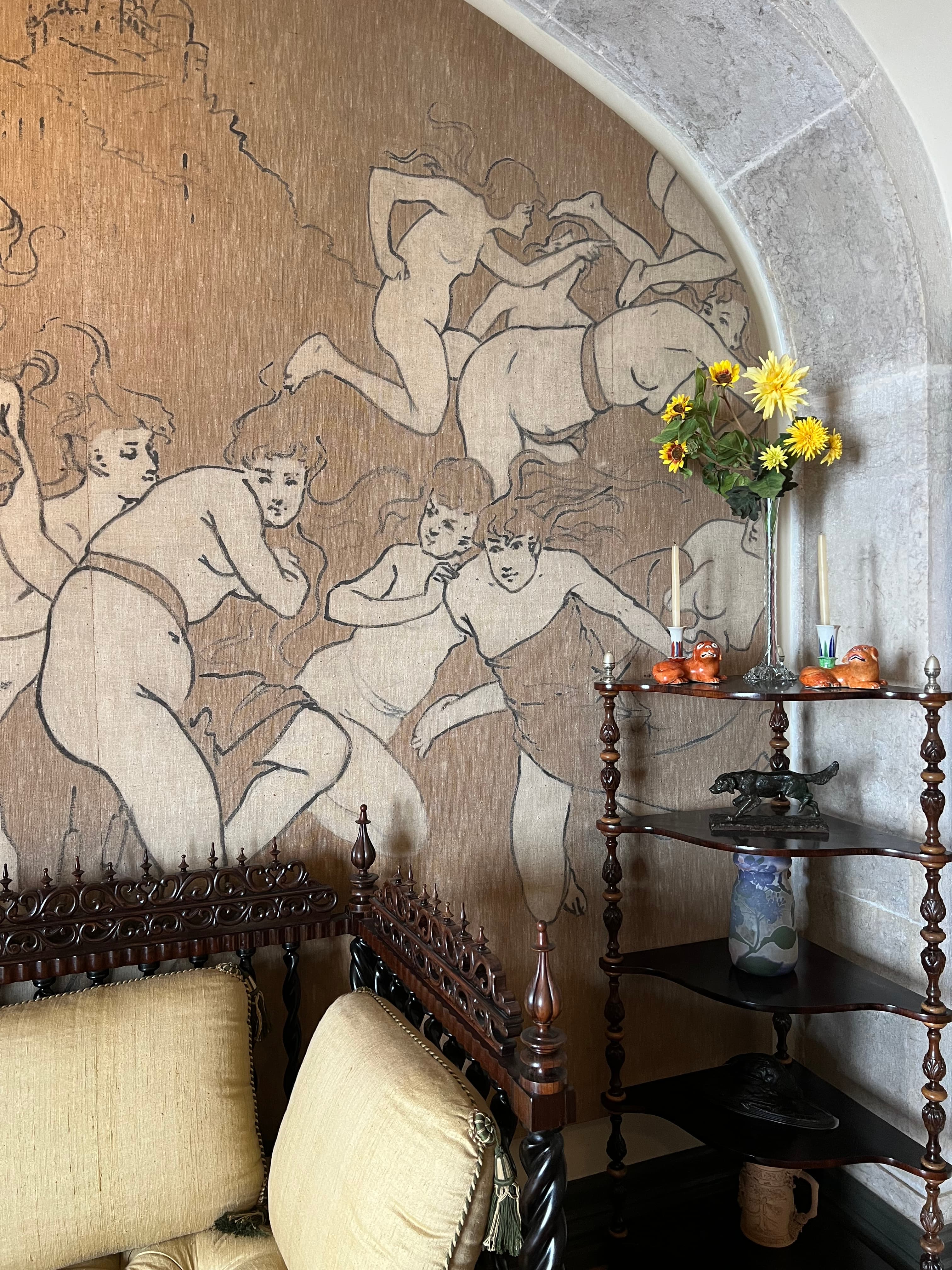 Art on walls.