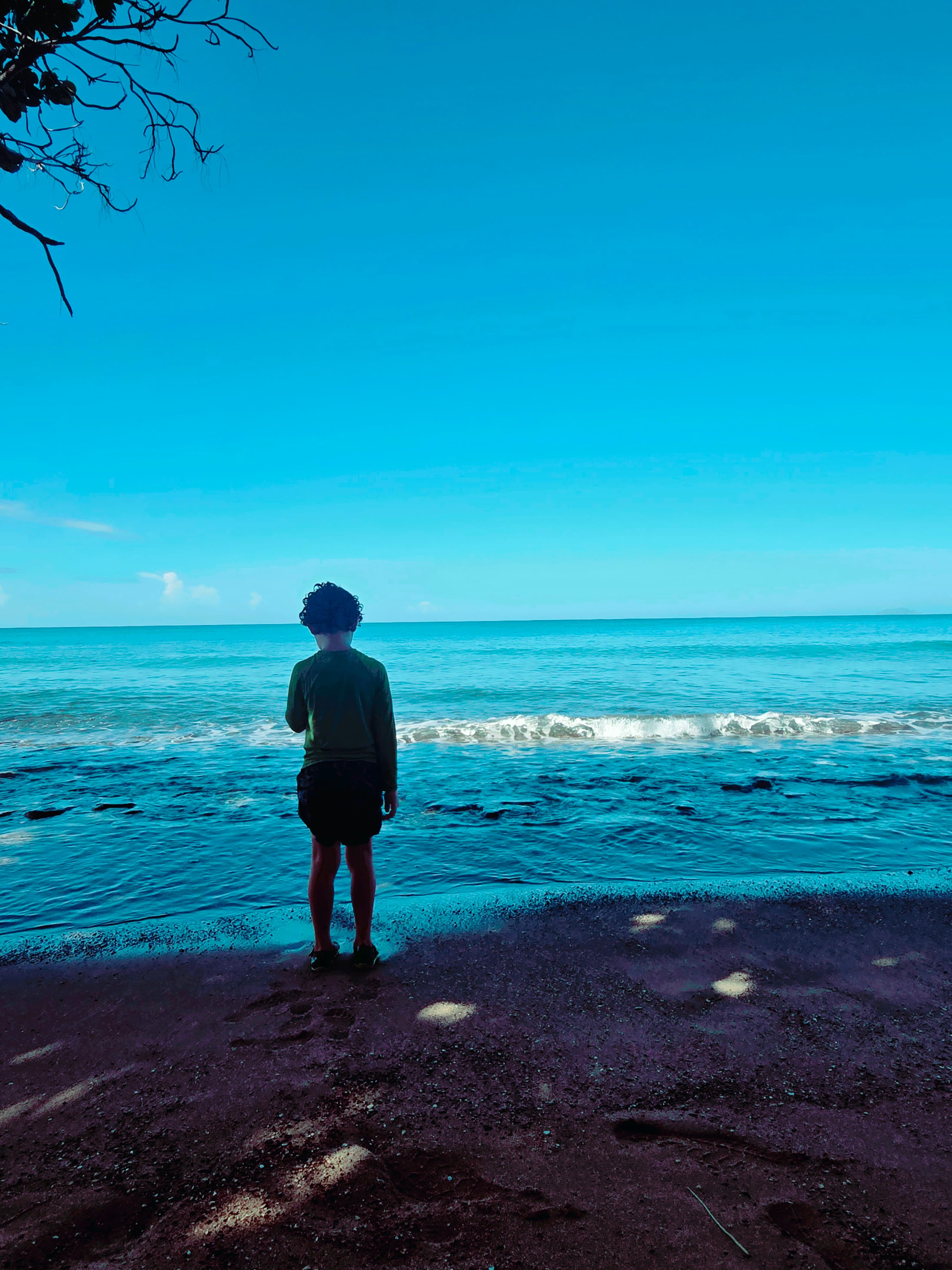 Blue sky over sea.