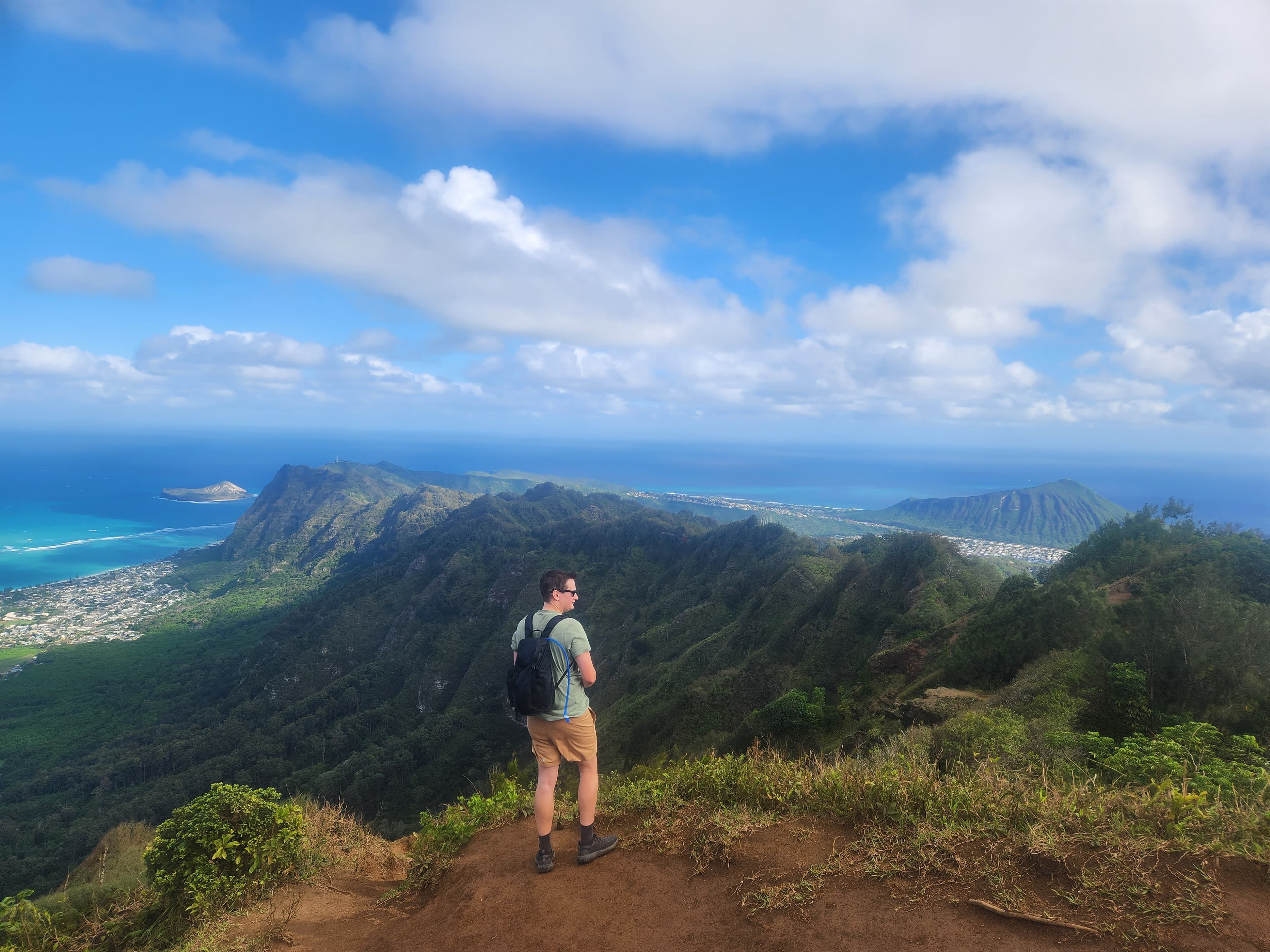 Green mountains over the clouds.