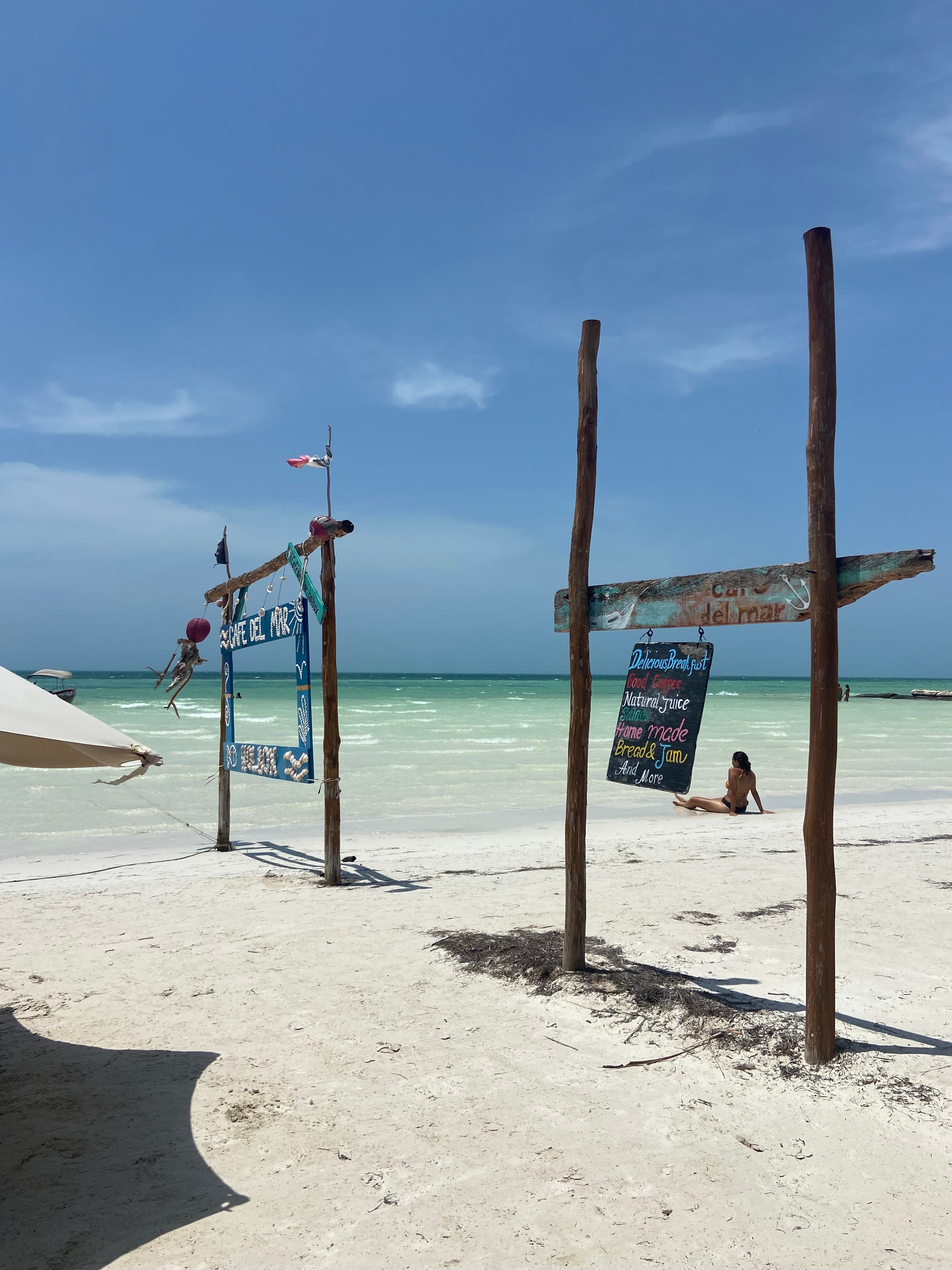 Signs by the sea.