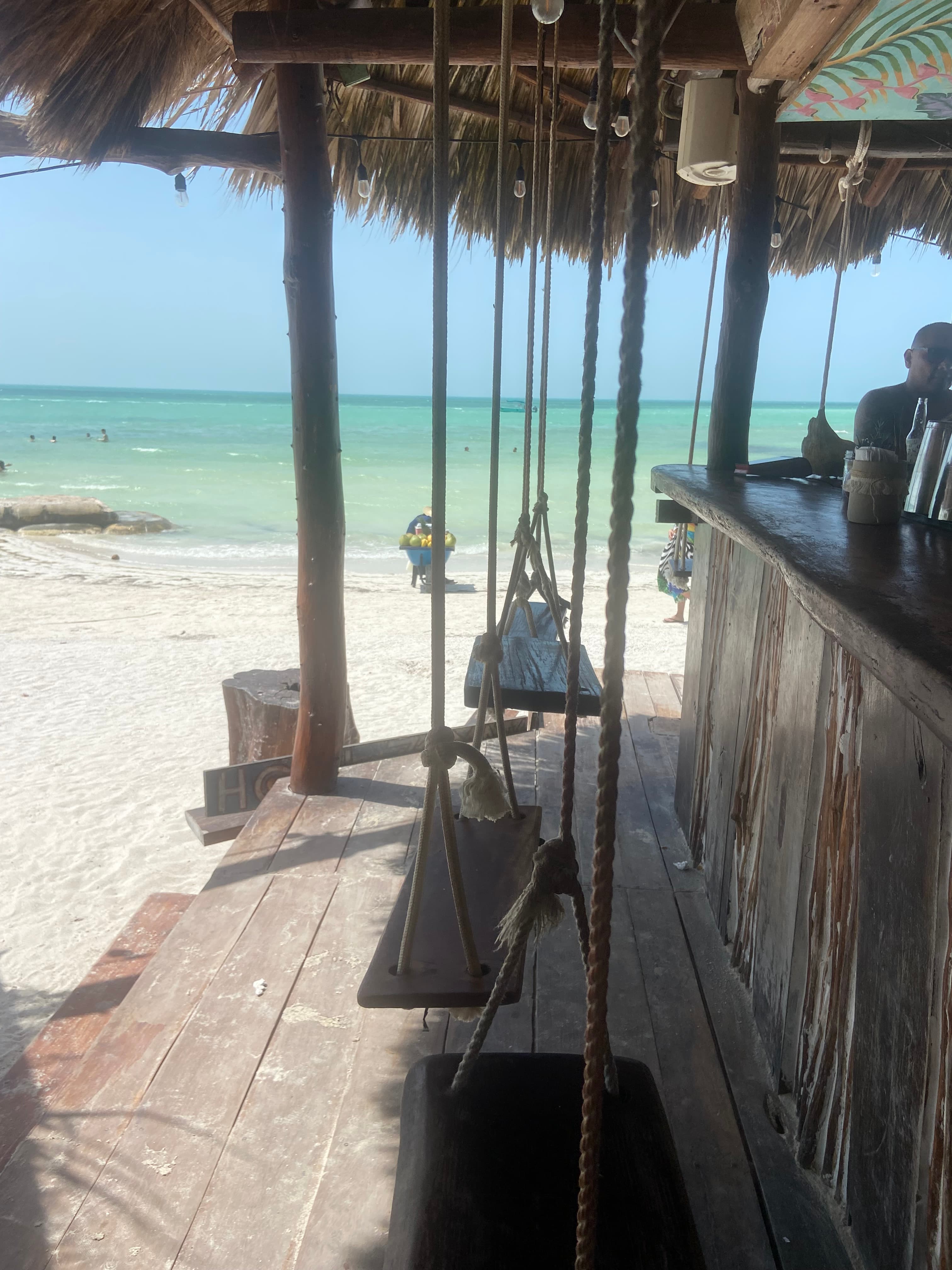 Swings by the sea.