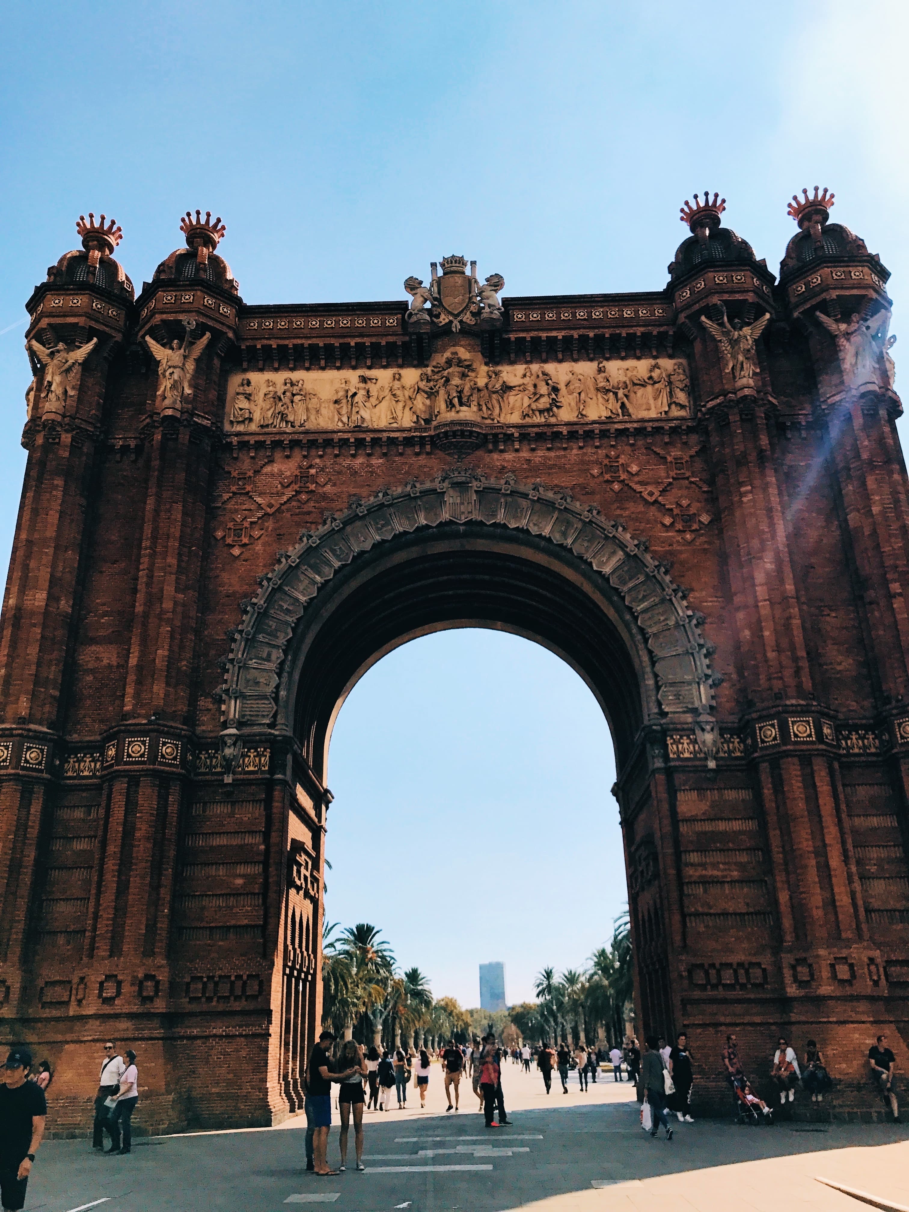 A view of a classic monument in Europe during the daytime.