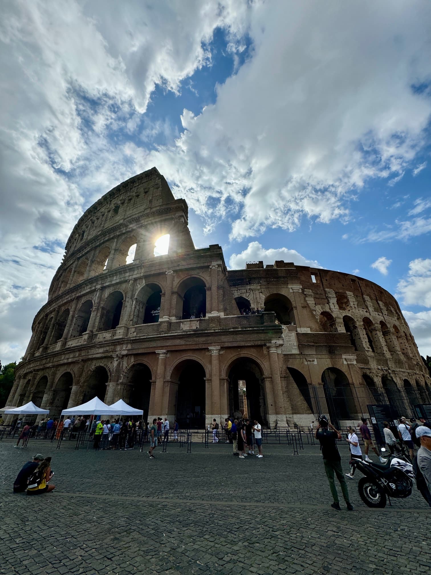 Close up view of the Colosseum during the day in Rome