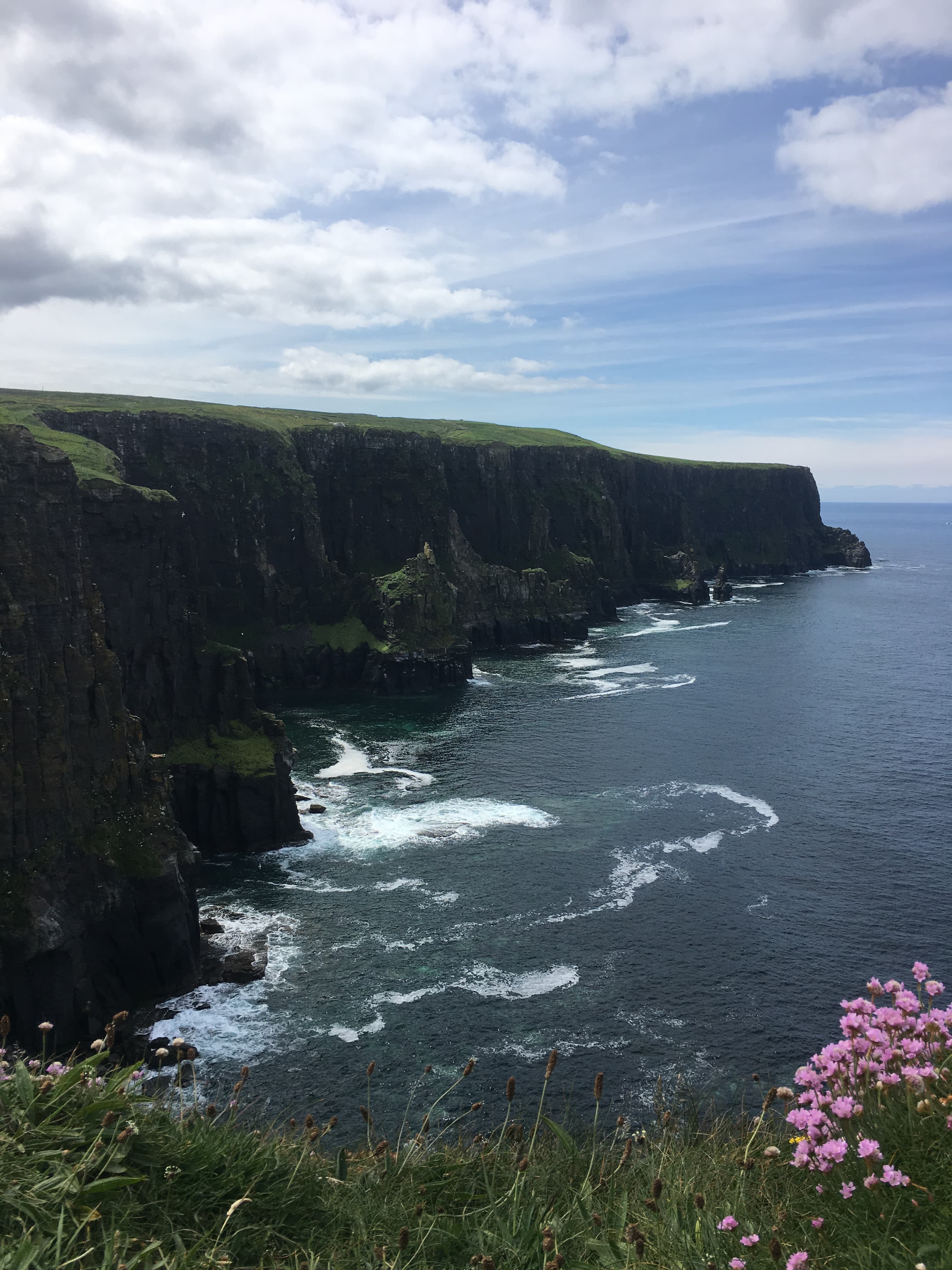 Beautiful view of a coastline with dramatic cliffs