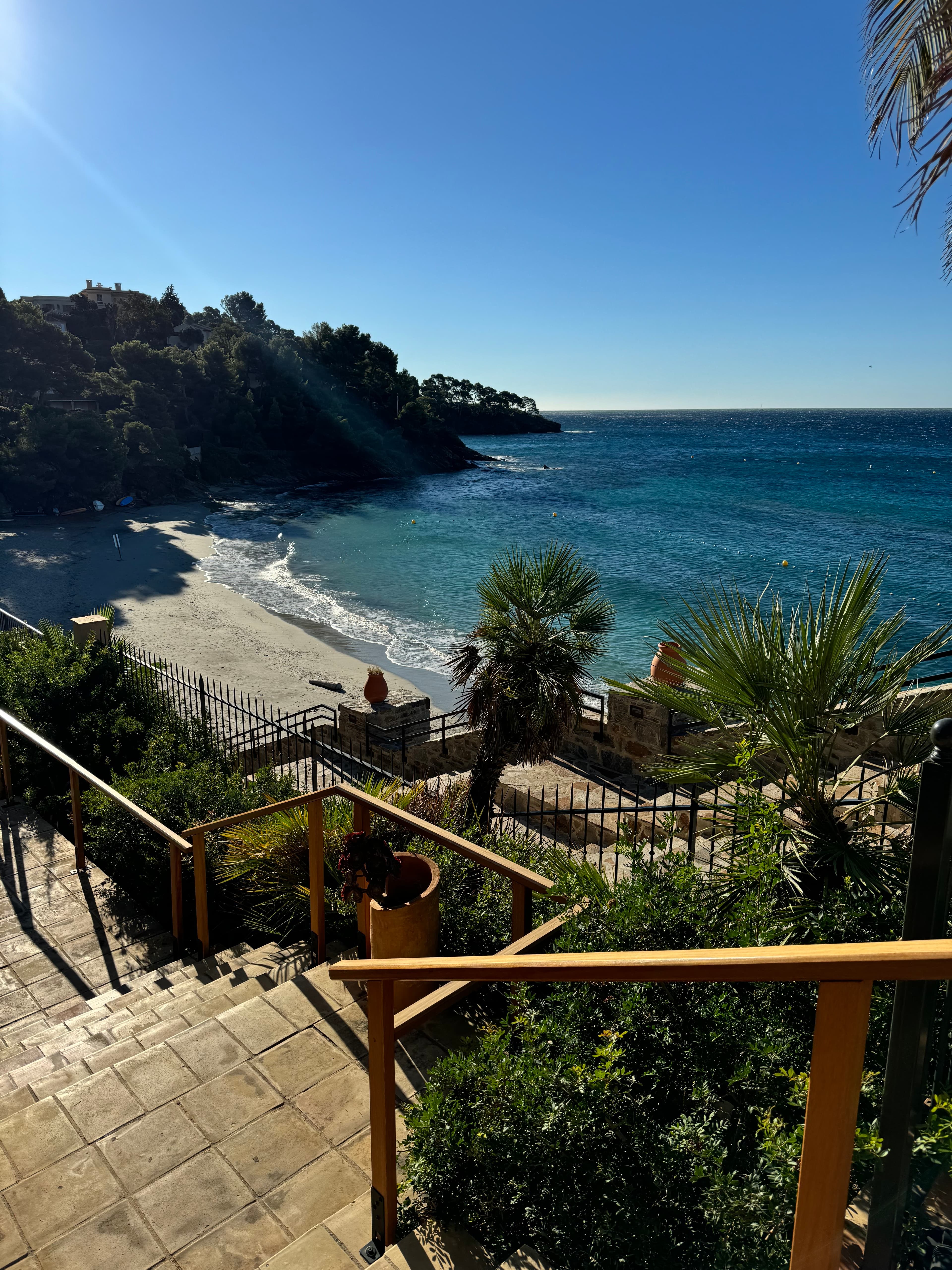 Blue sea by the beach.