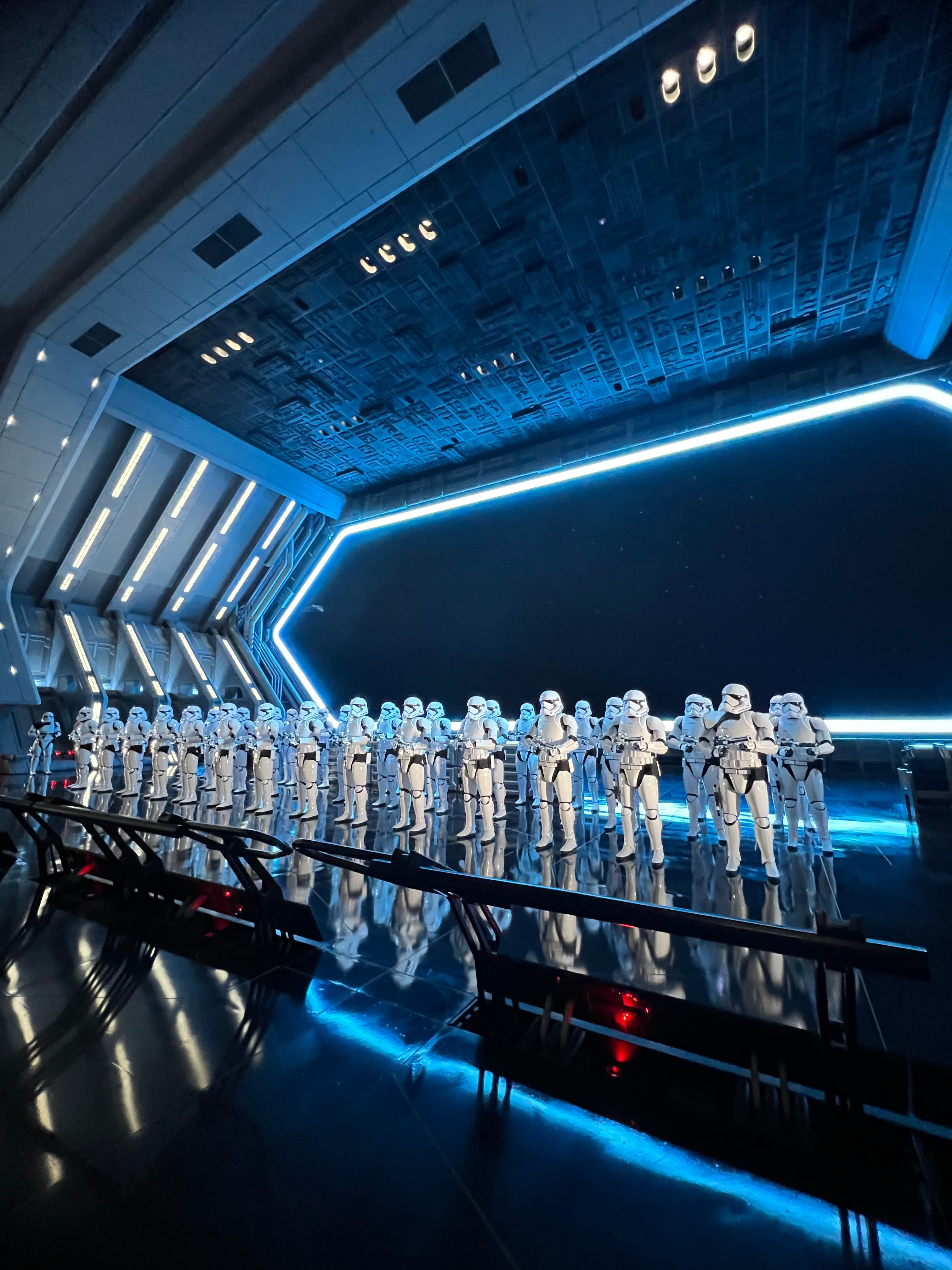 View of a stage with a performance from Star Wars.