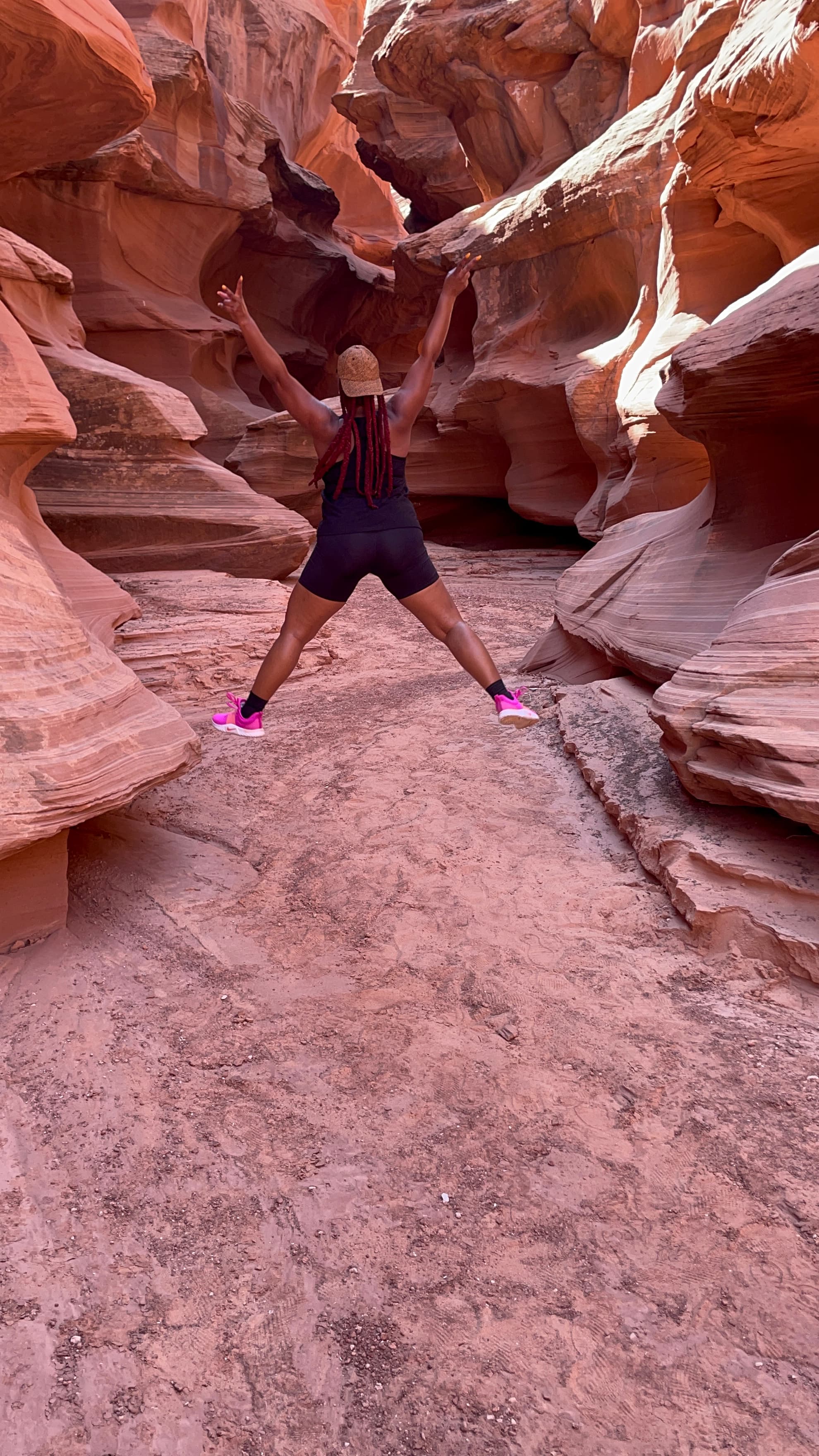 Avia posing in some canyons during the daytime.