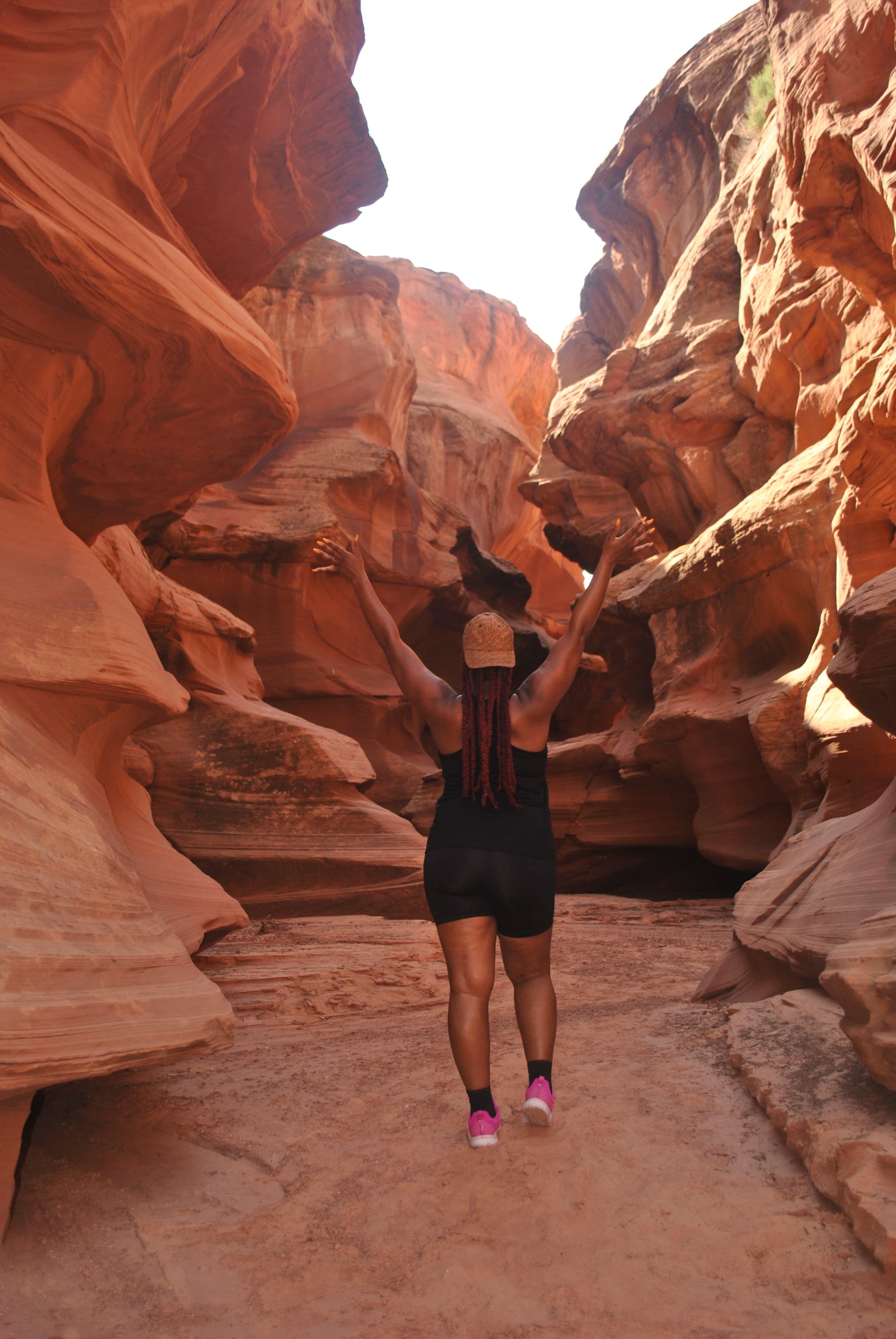 Avia posing in some canyons during the daytime.