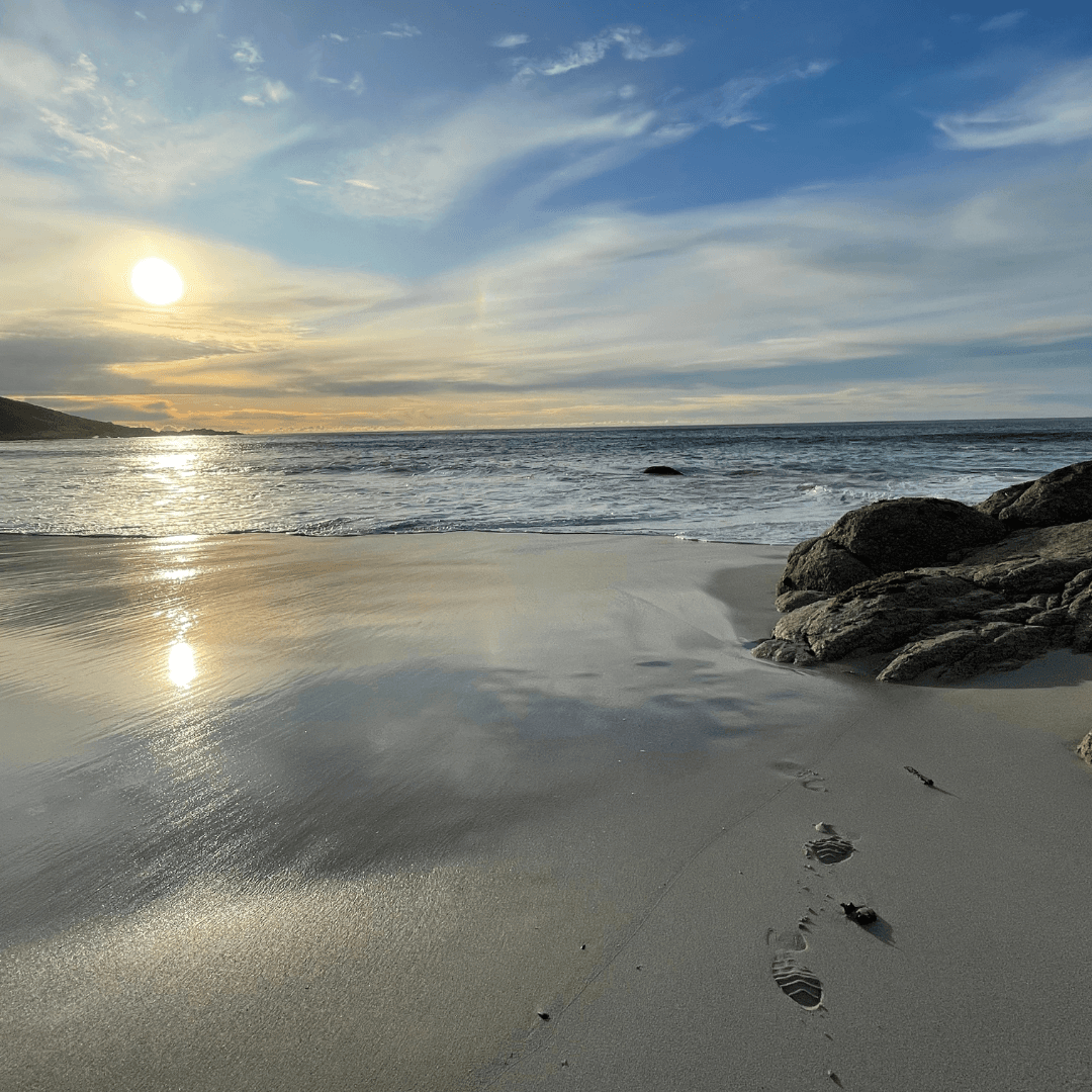 Sunset over the sea.