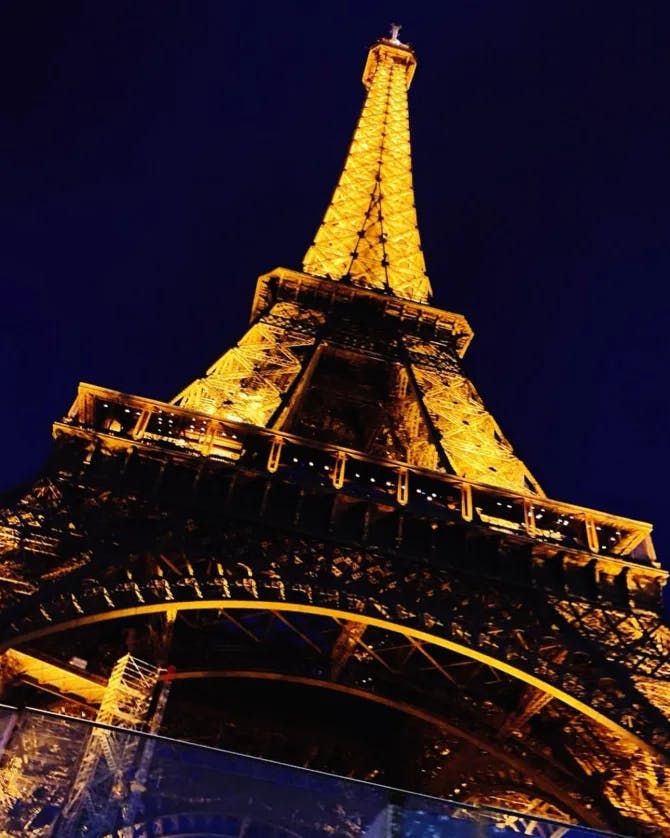 Beautiful view of the Eiffel Tower at night