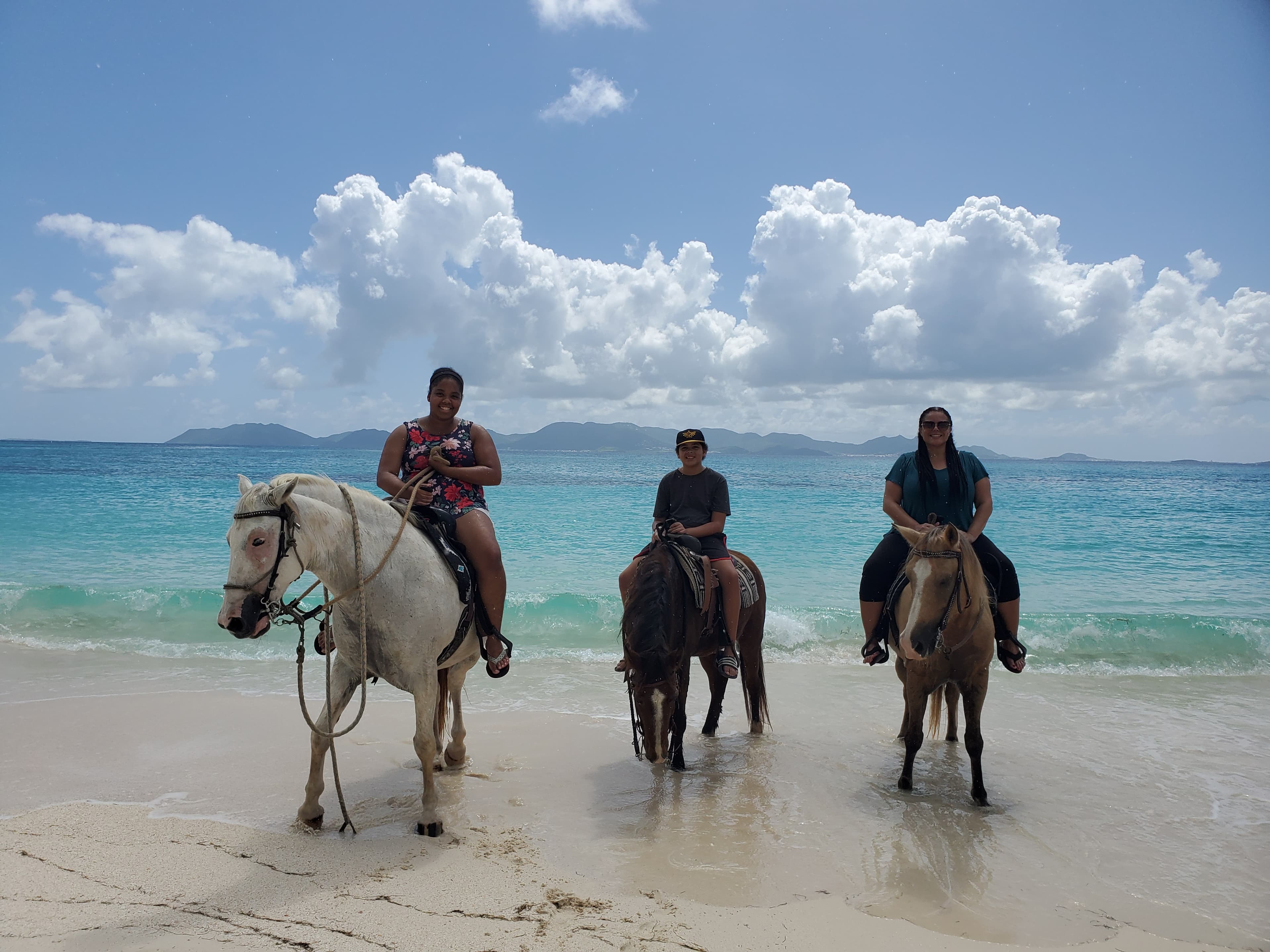 horse riding at beach