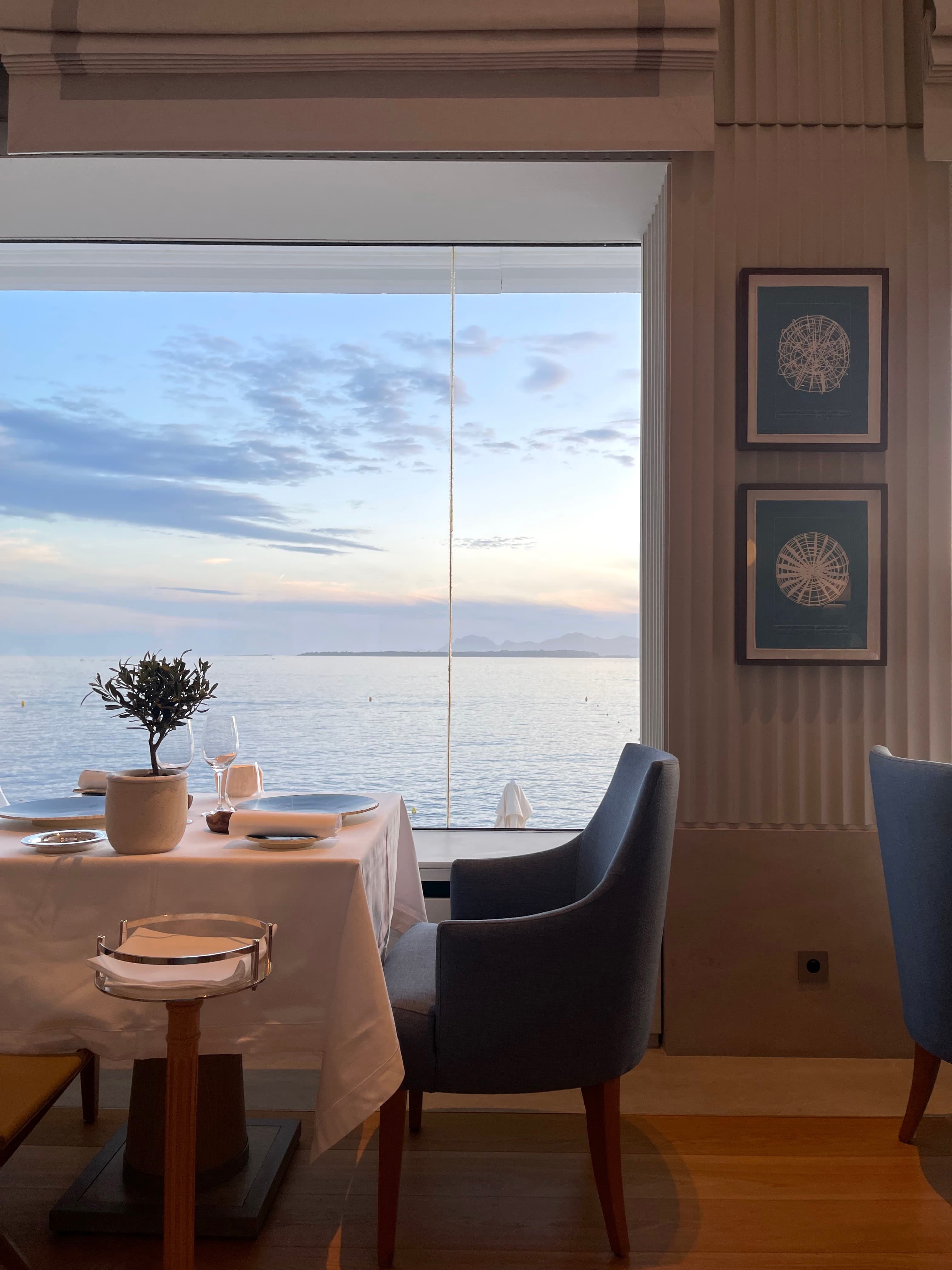 View of sea from restaurant
