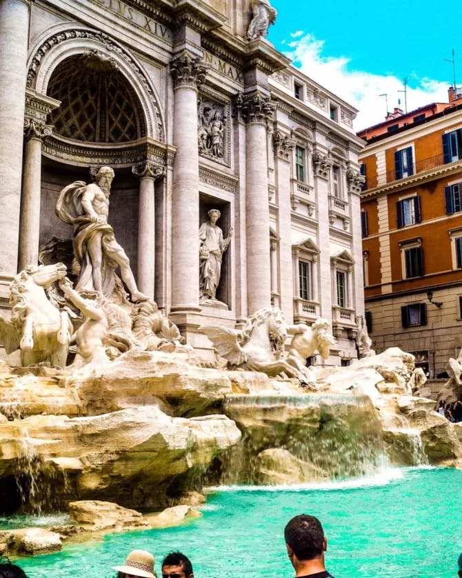 Visiting the Trevi Fountain