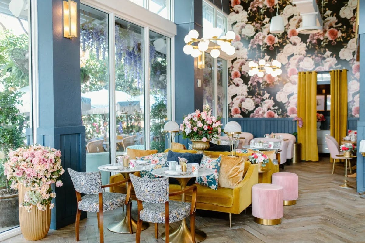 Floral Interior of a restaurant. 