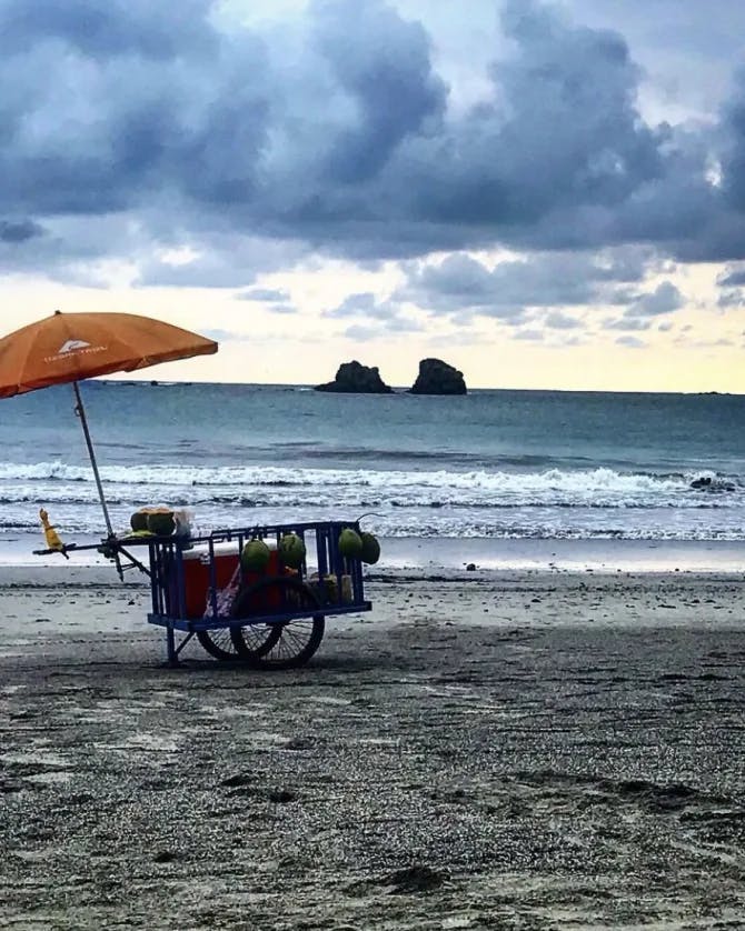 A cart on the beach