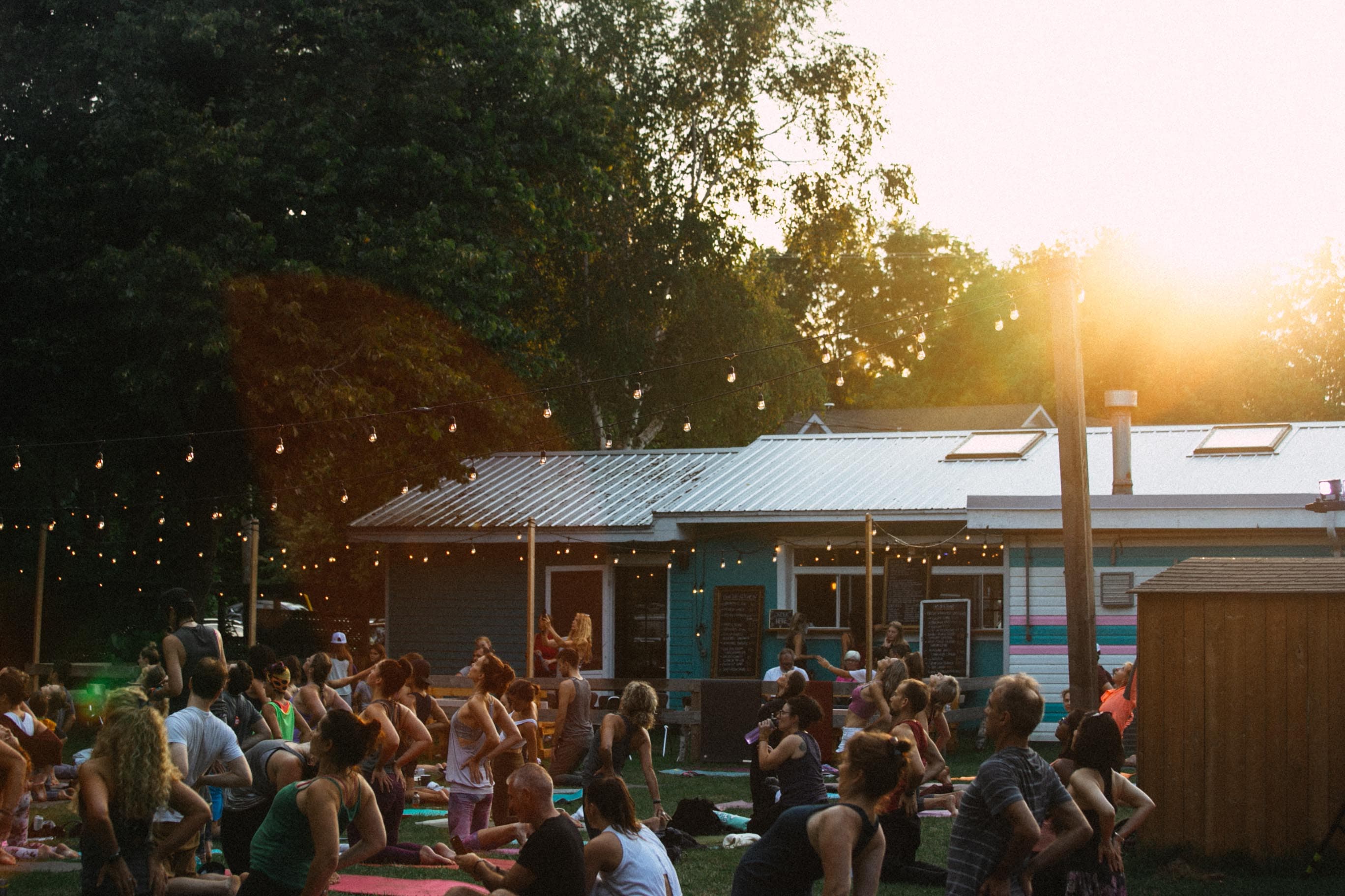 Out door yoga session
