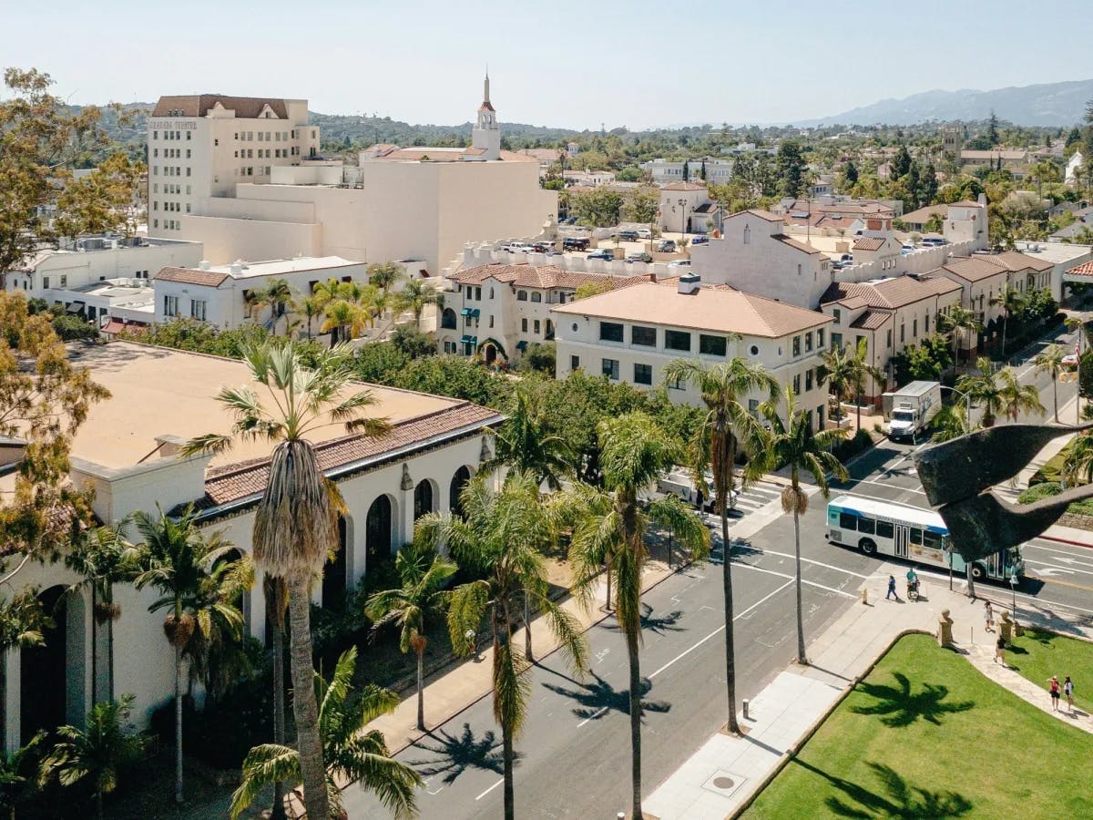 Aerial view of Santa Barbara downtown during daytime.