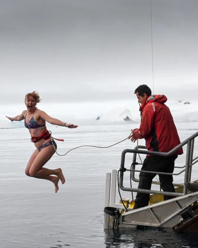Thrilling experience of polar plunge