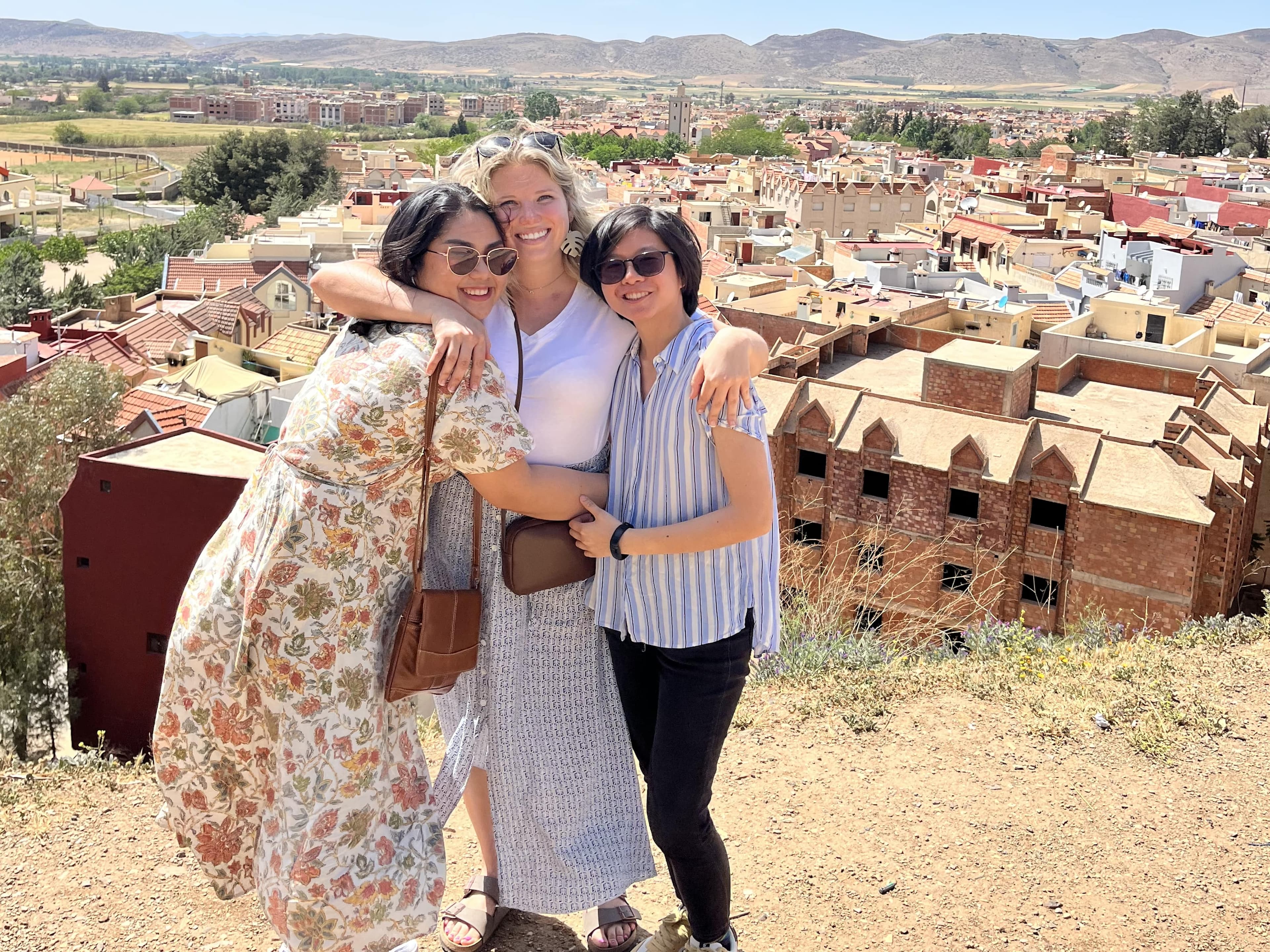Picture of Maddie with friends at Atlast mountain near Fez Morocco