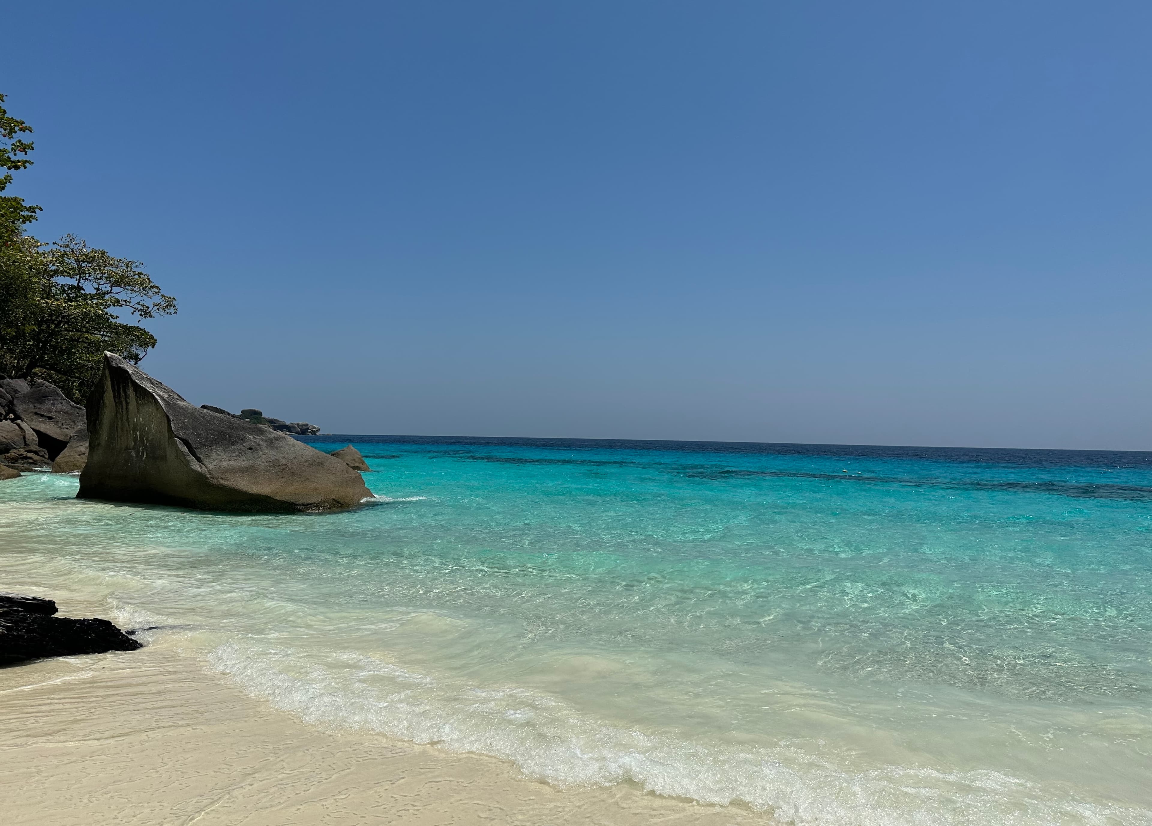 Azure blue sea and beach.