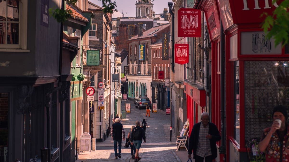 a street view of Norwich in the daytime
