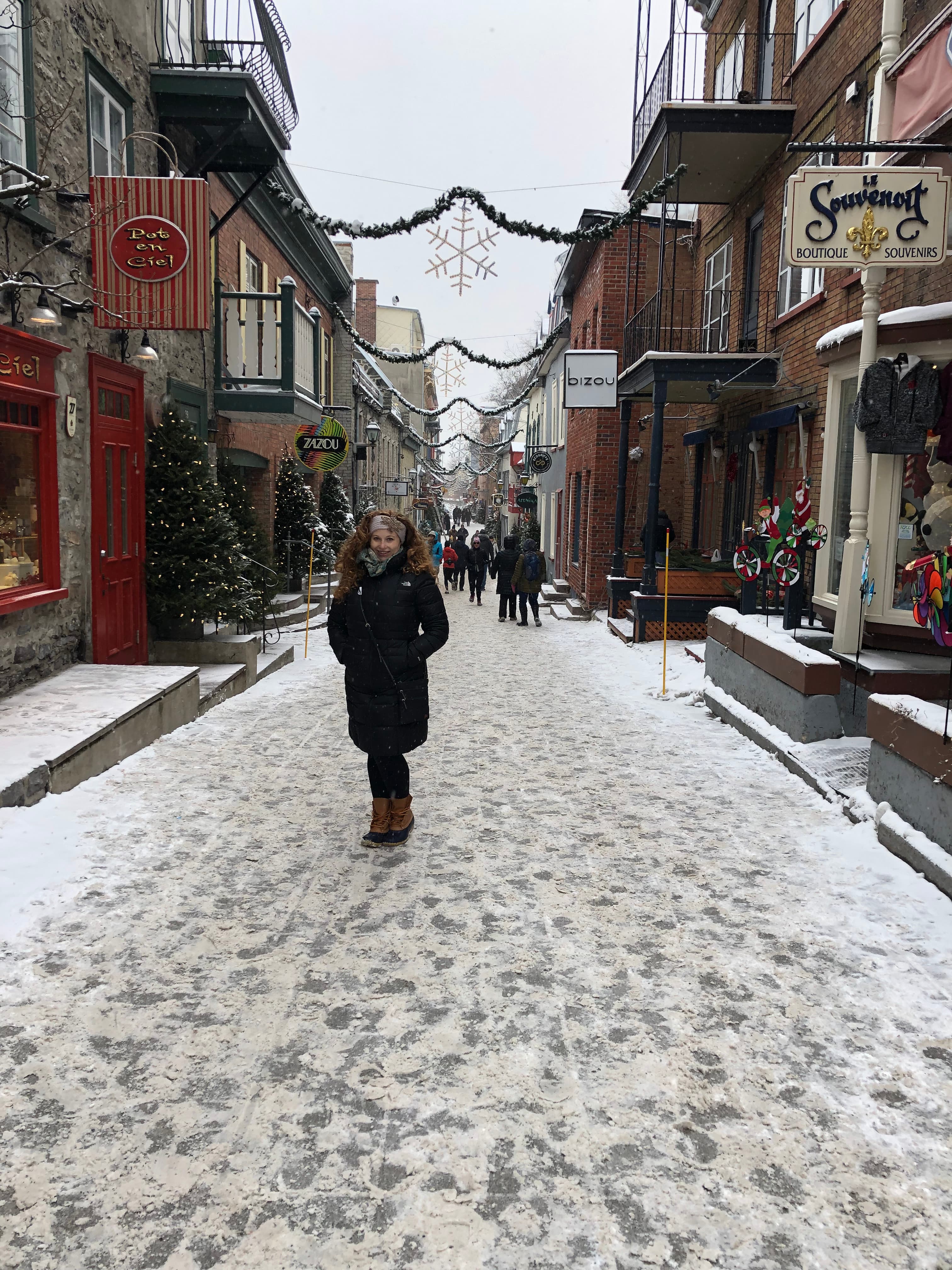 Travel advisor posing in a snowy region