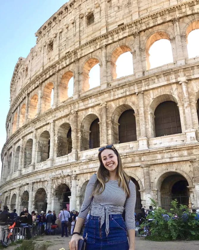 Posing by the Colosseum