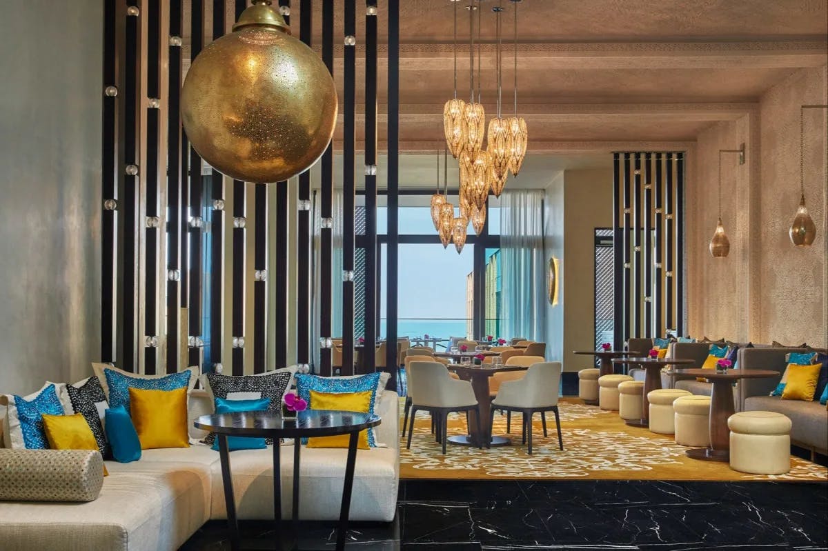 A mix of contemporary and elevated Moroccan decor fills Four Seasons Hotel Casablanca's Mint restaurant