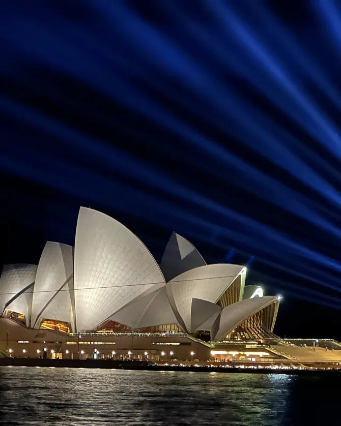 Beautiful shot of Sydney Opera House at night