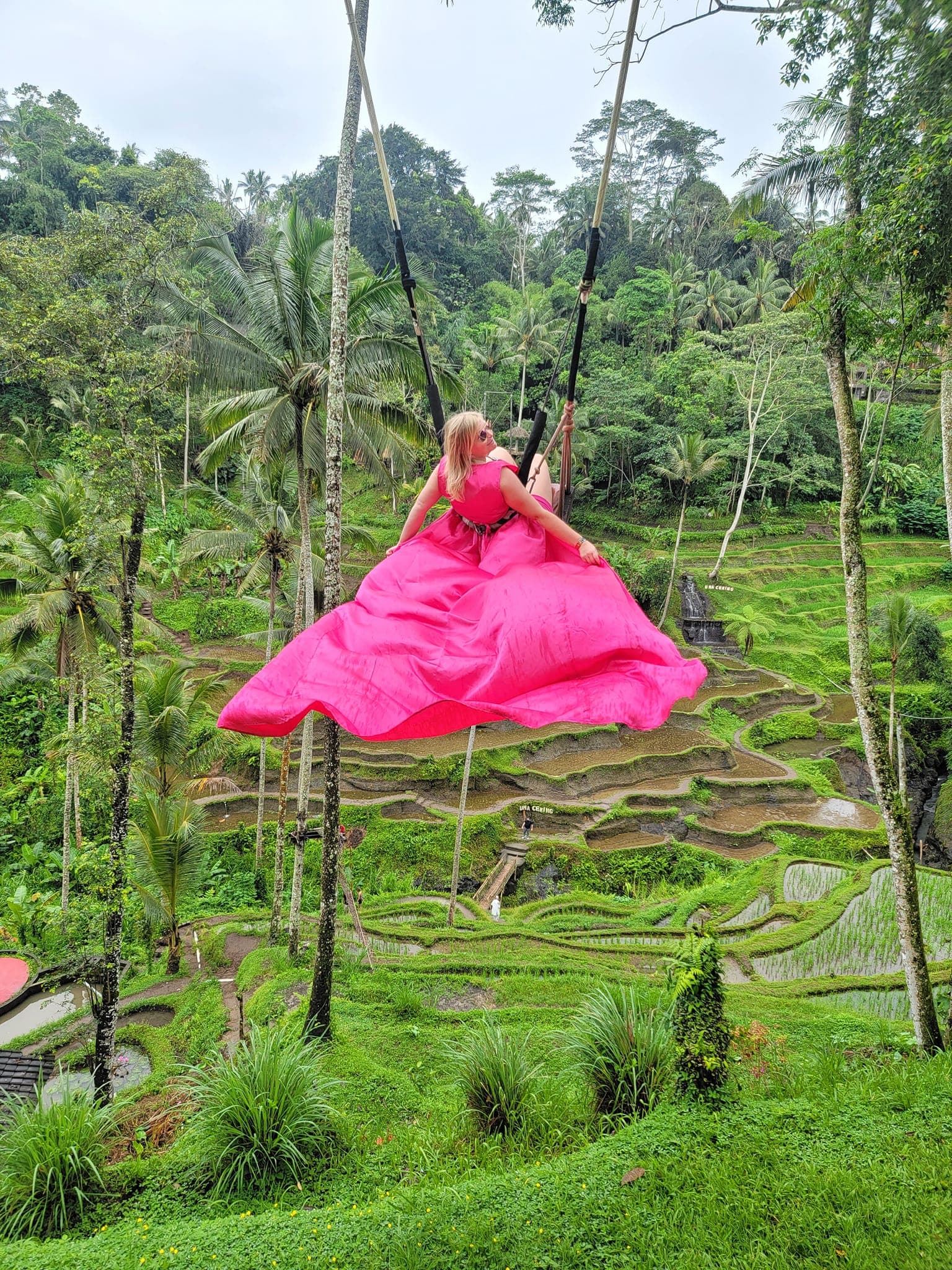 Picture of Emily on swing in pink dress