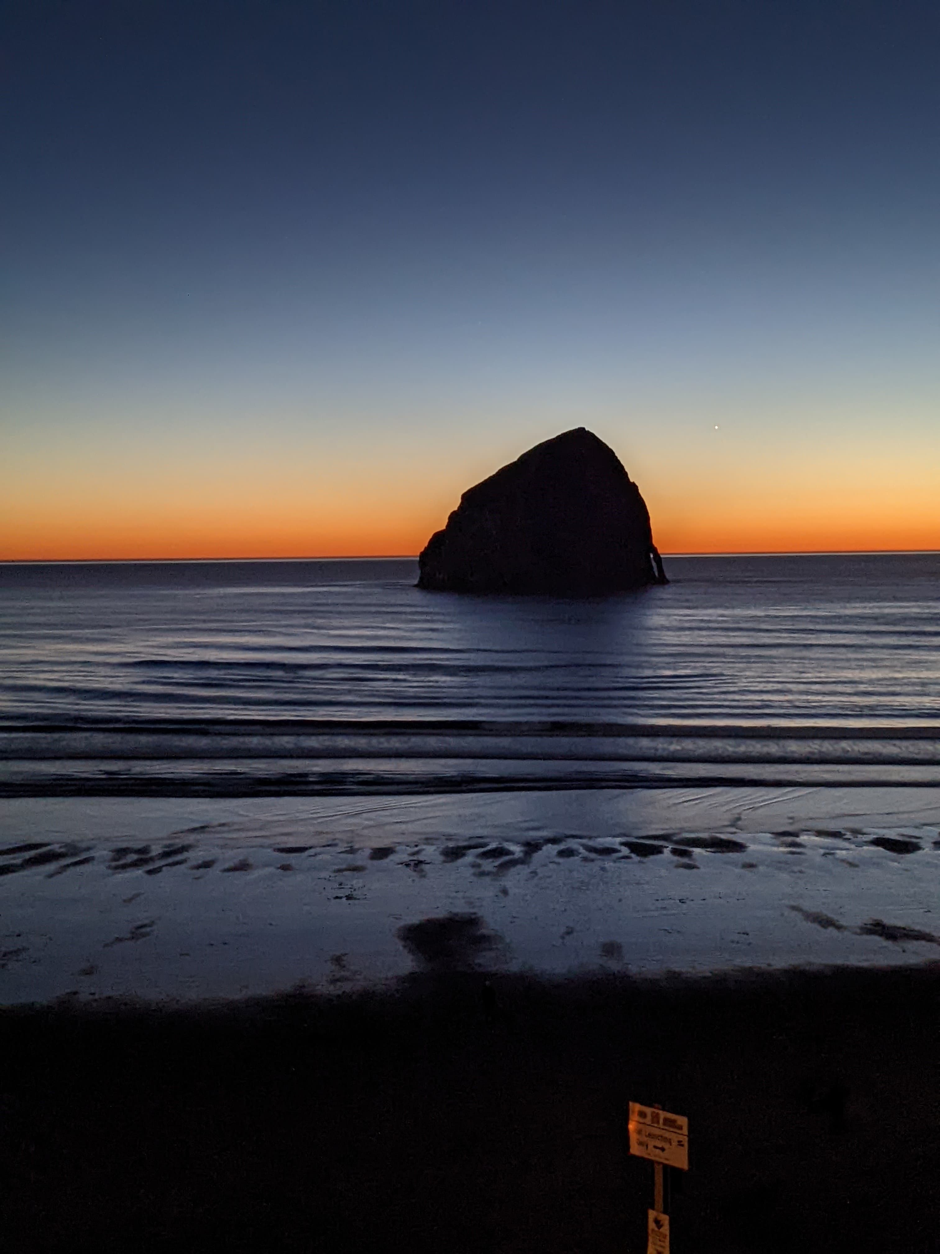 View of sunset over the sea
