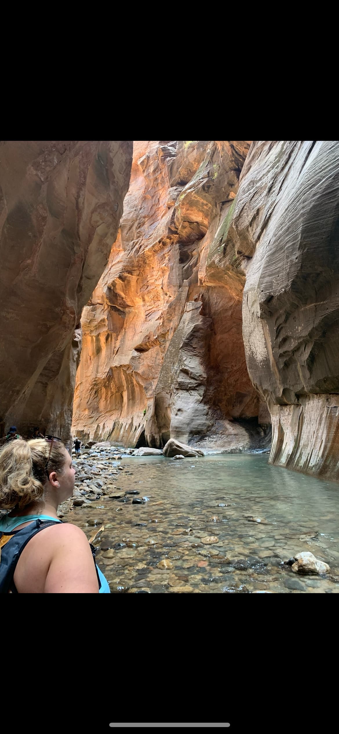 Picture of Marina at Zion National Park looking out at water and a rocky wall