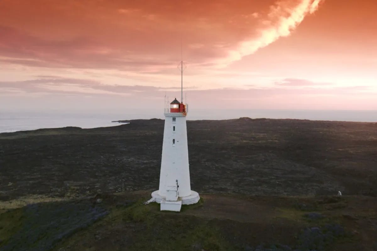 Reykjanes lighthouse is one of the tourist attraction in Iceland.