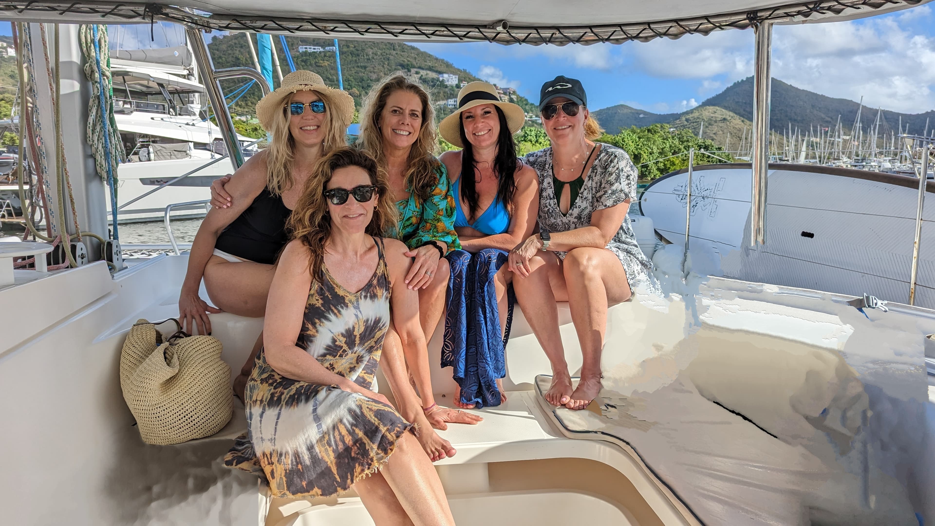 Ladies group photo on a cruise ship
