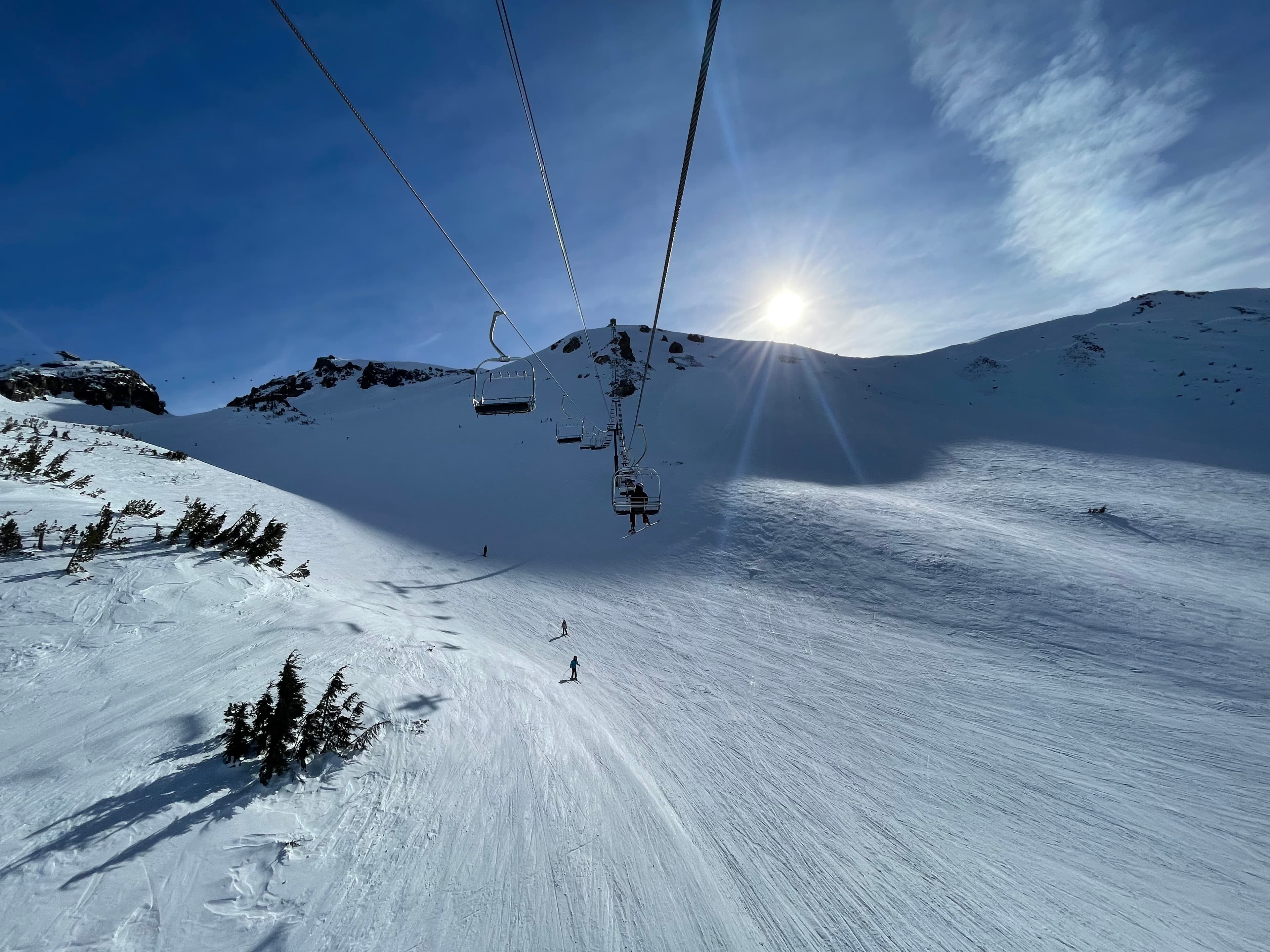 View of the ski lifts